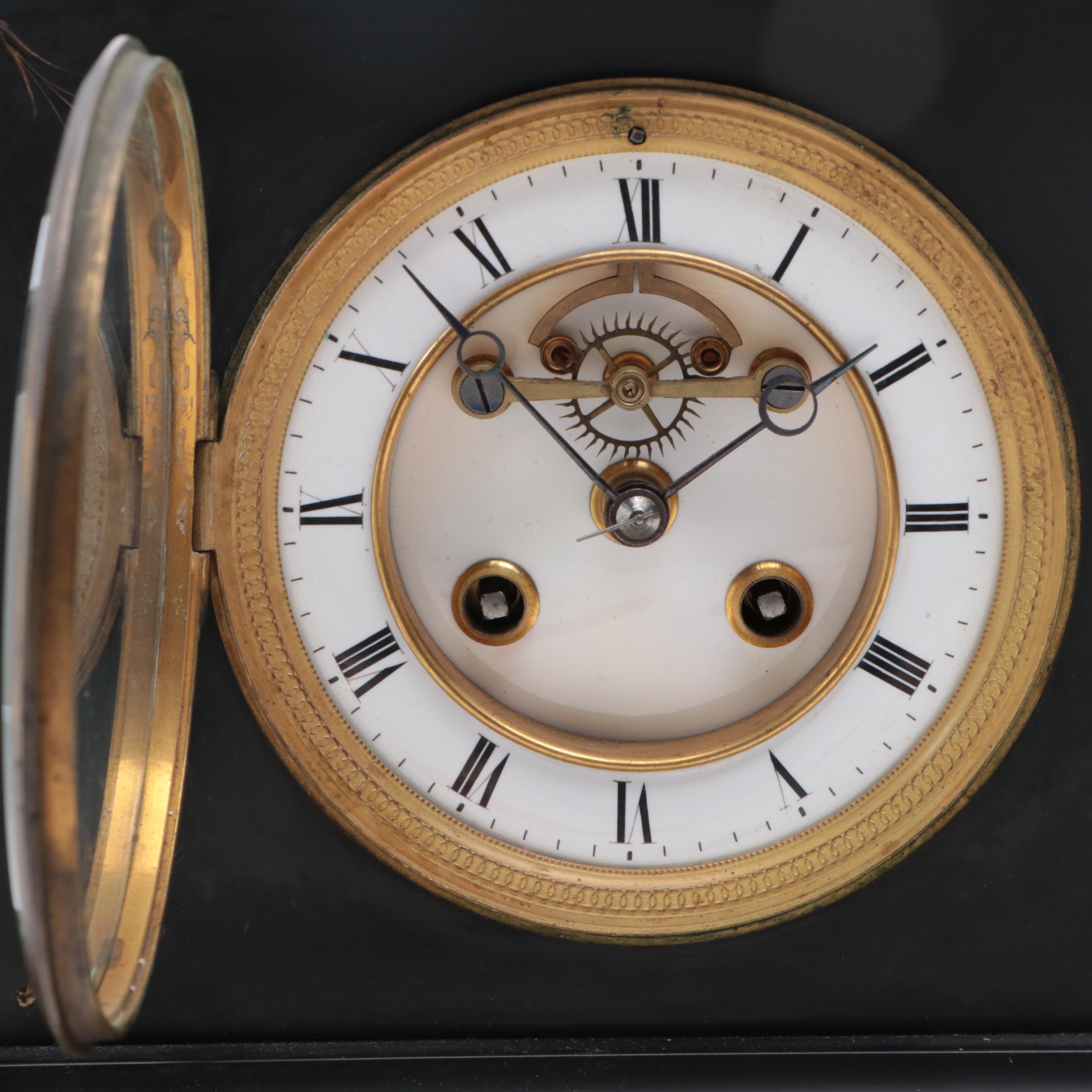 Victorian Style Slate Mantel Clock, Early 20th Century