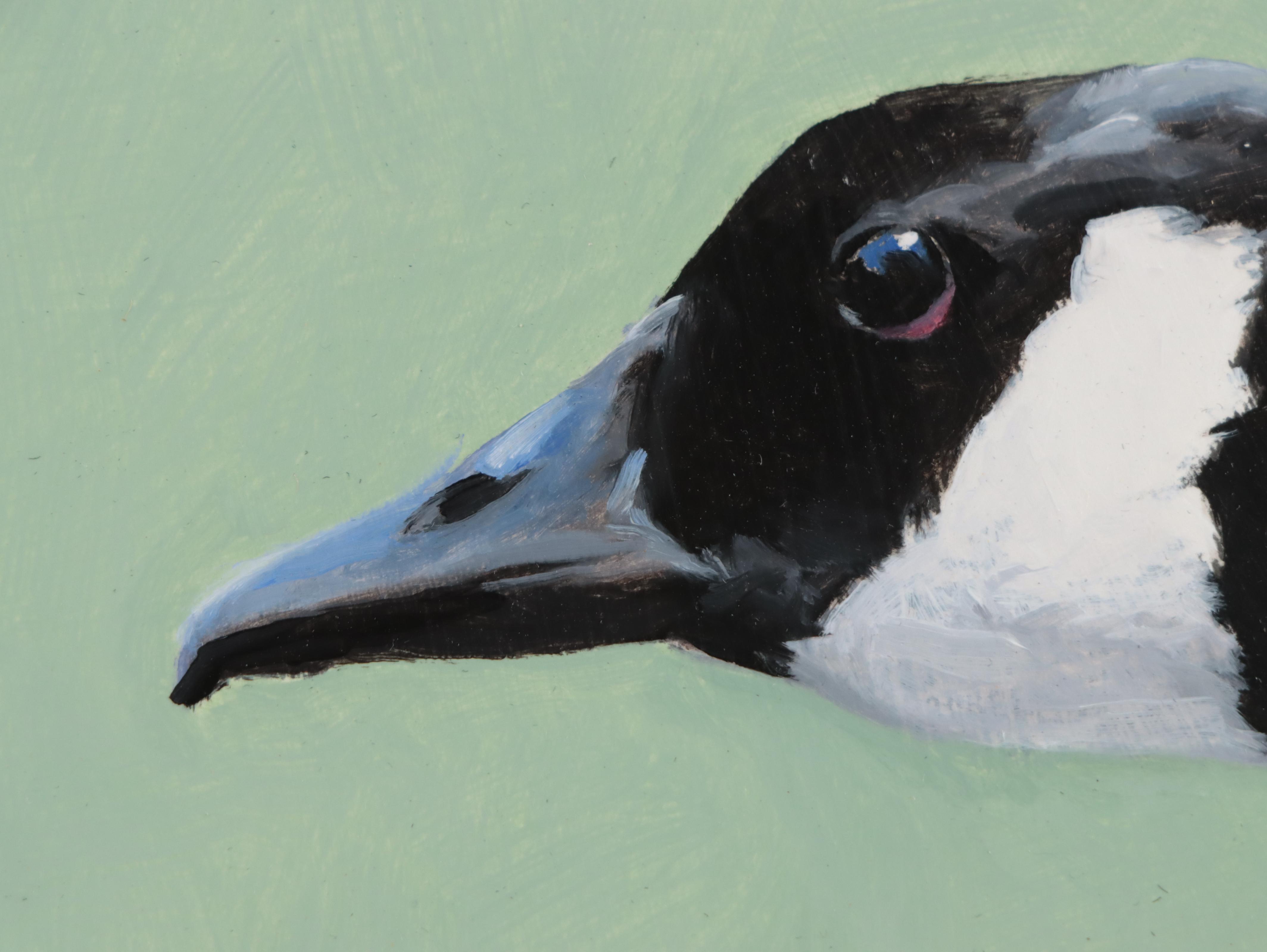 Mark Eberhard Oil Painting of Geese and a Bird, 2008