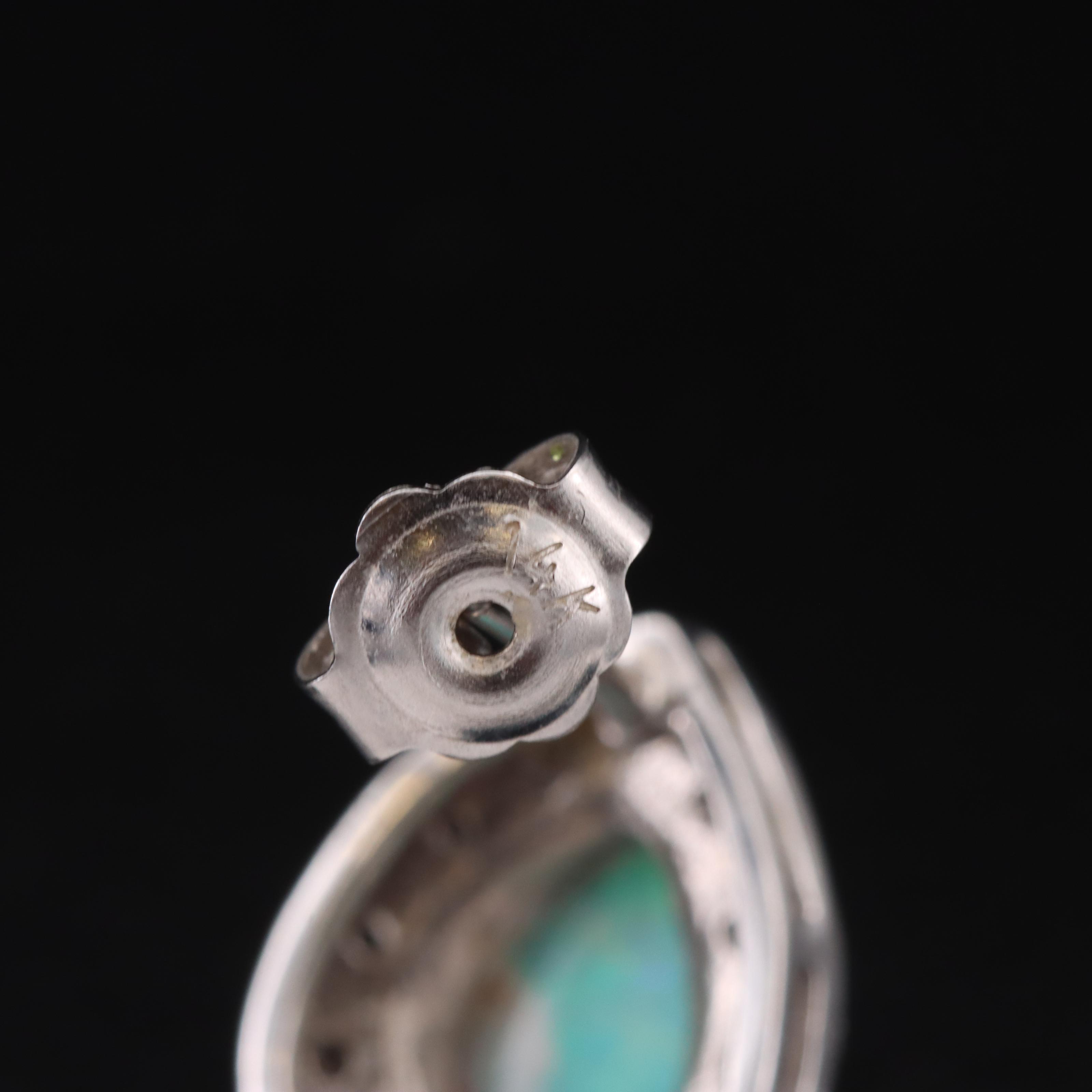 14K Opal and Diamond Teardrop Earrings