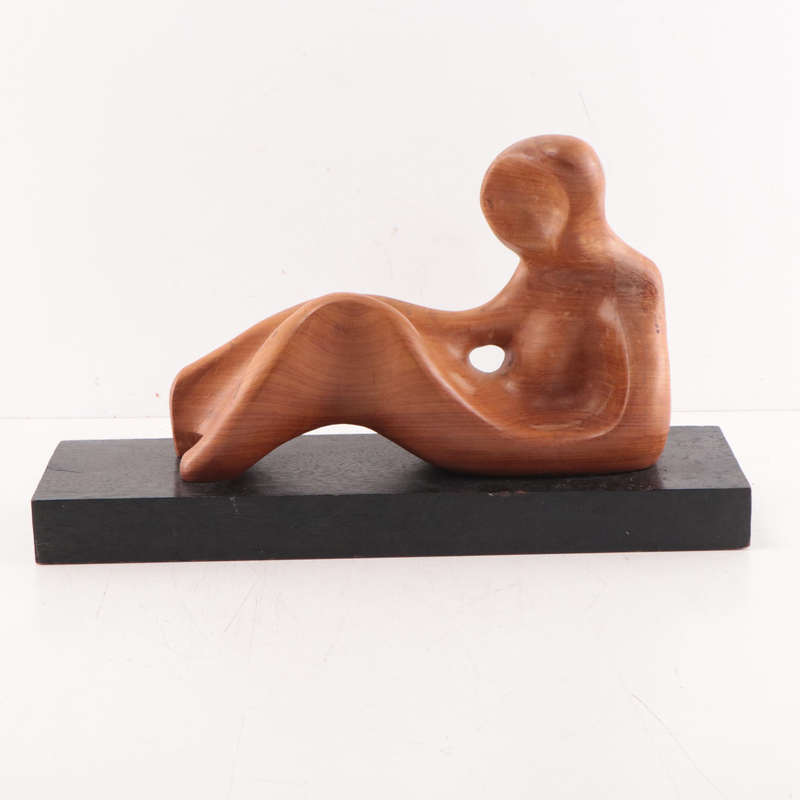Appu Teak Modernist Figurative Sculpture