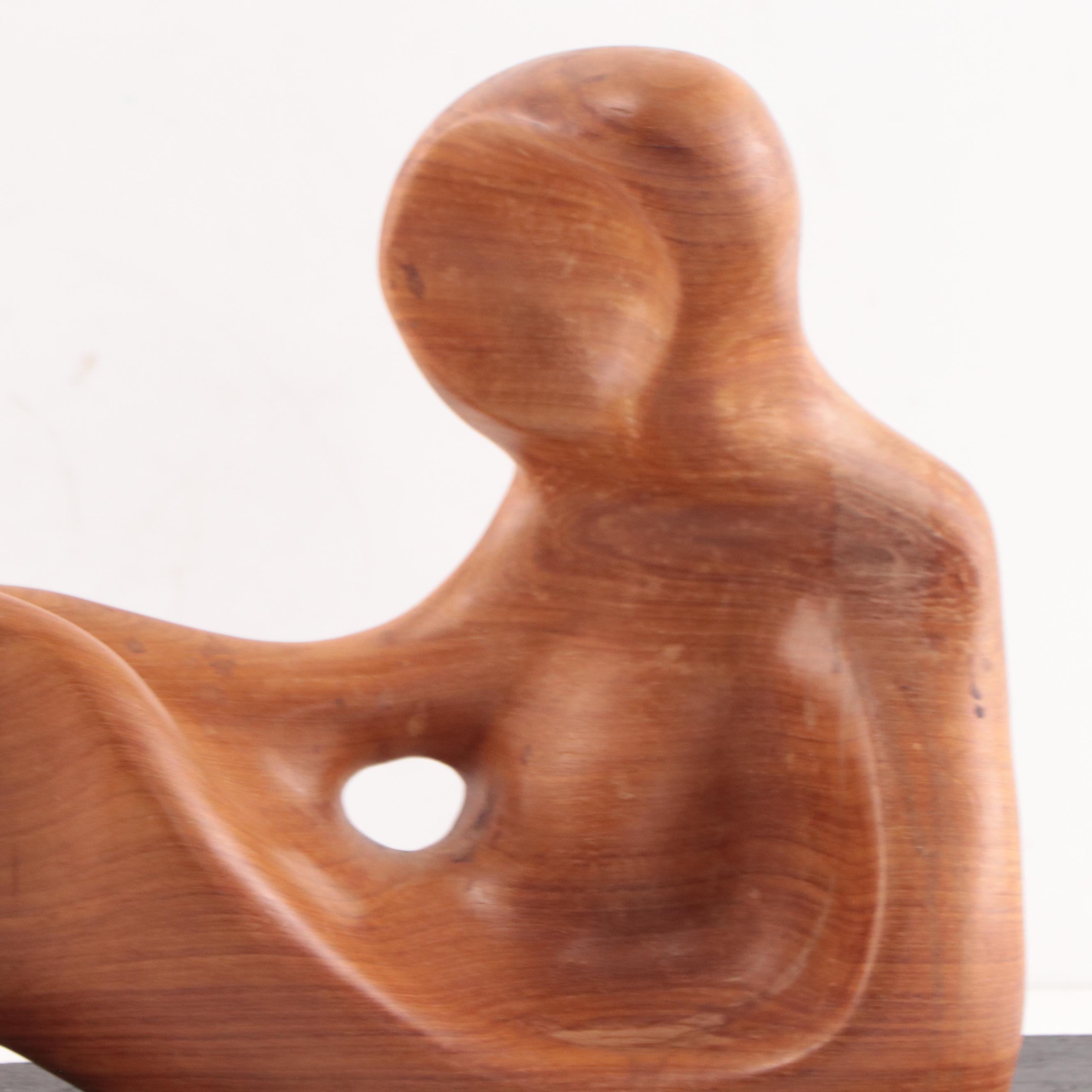 Appu Teak Modernist Figurative Sculpture