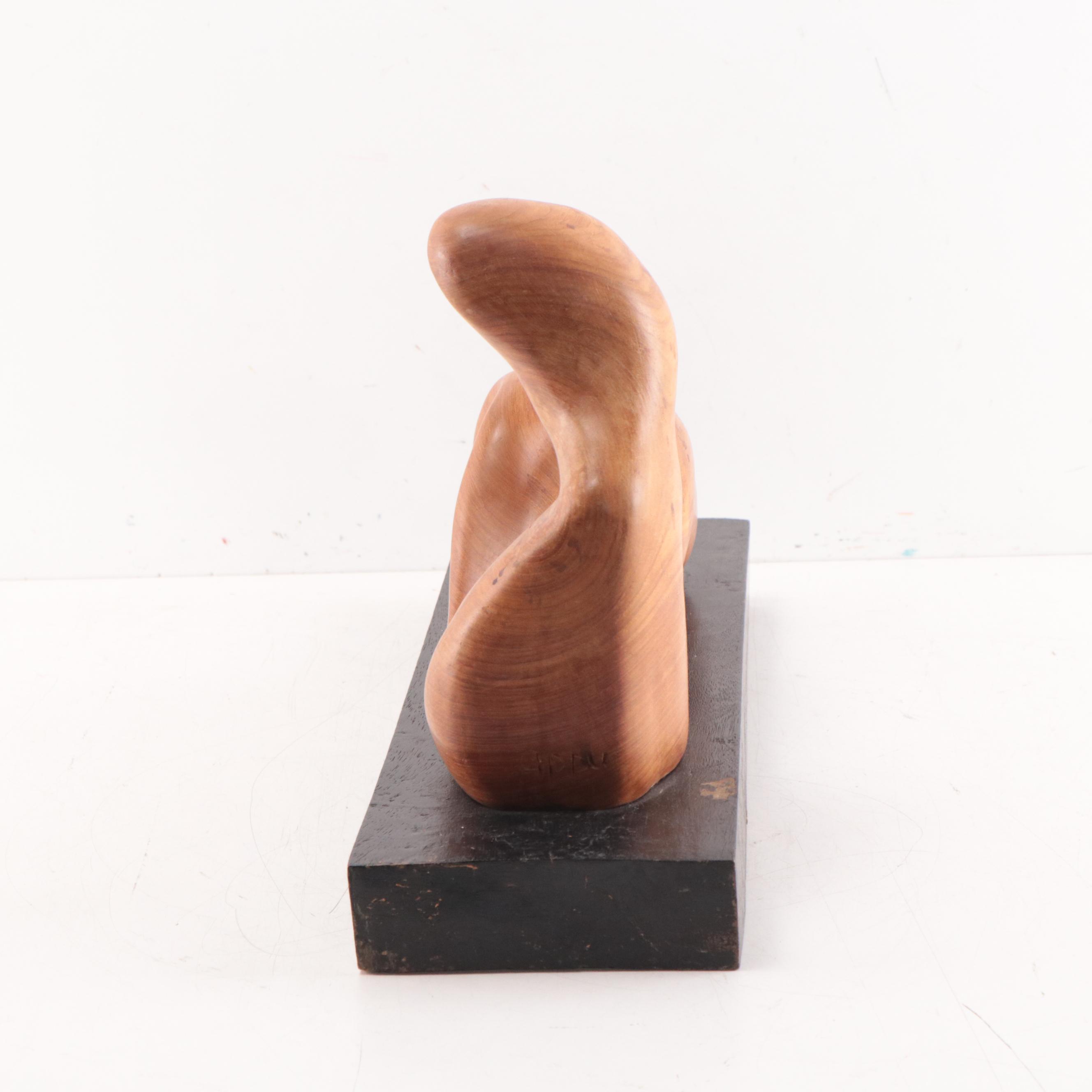 Appu Teak Modernist Figurative Sculpture