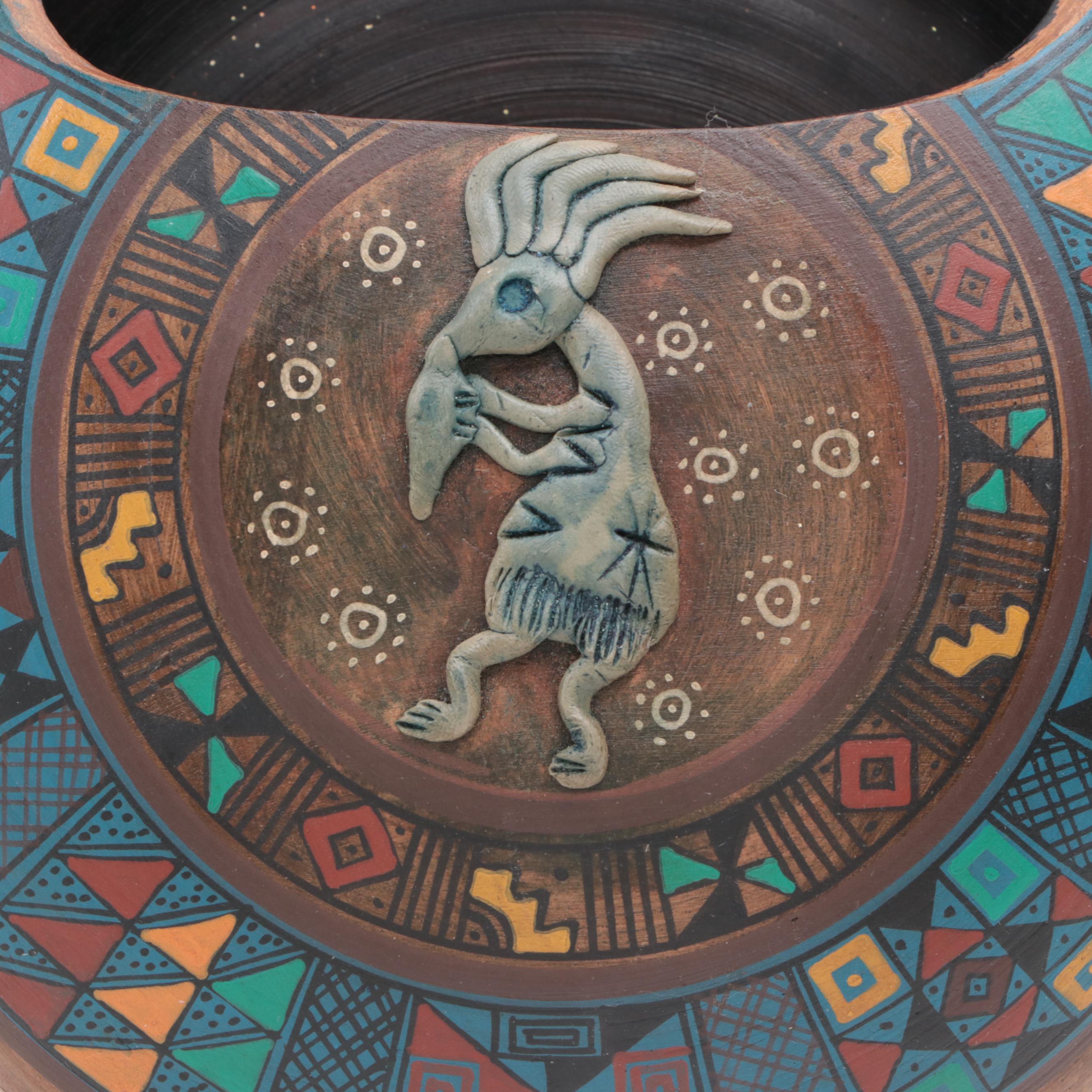 Mexican Tonala Pottery Rabbit Figurine with Other Studio Art Pottery