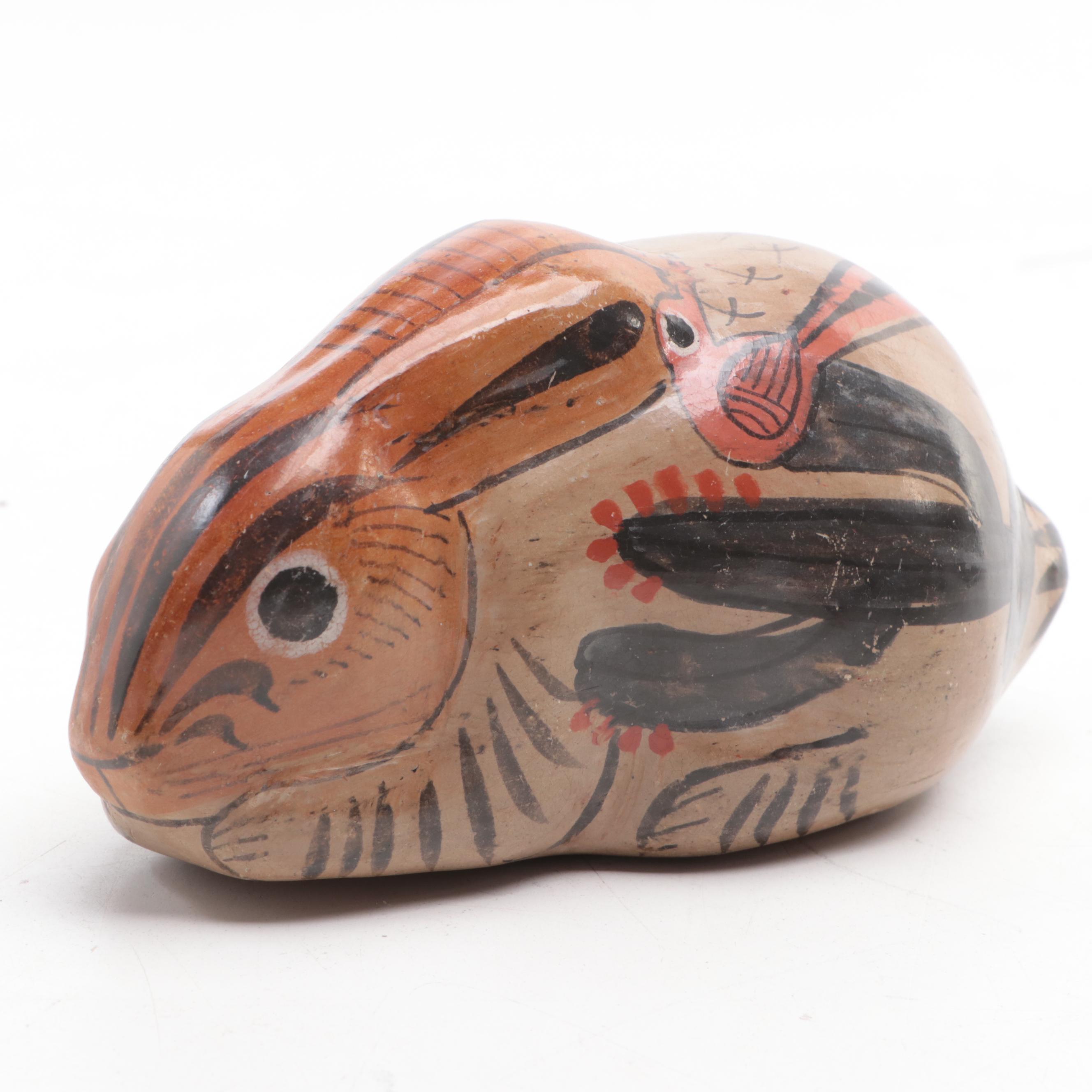 Mexican Tonala Pottery Rabbit Figurine with Other Studio Art Pottery