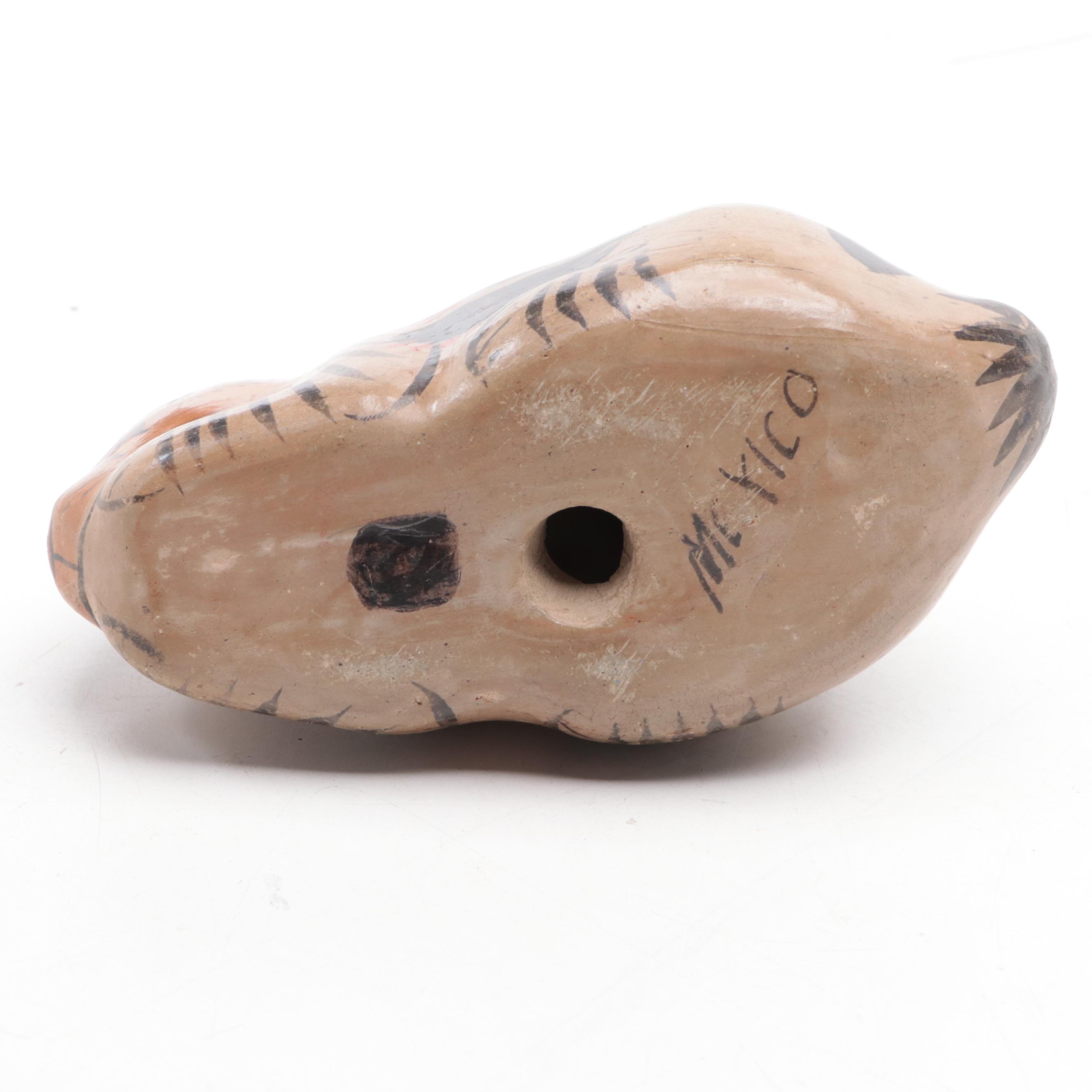 Mexican Tonala Pottery Rabbit Figurine with Other Studio Art Pottery