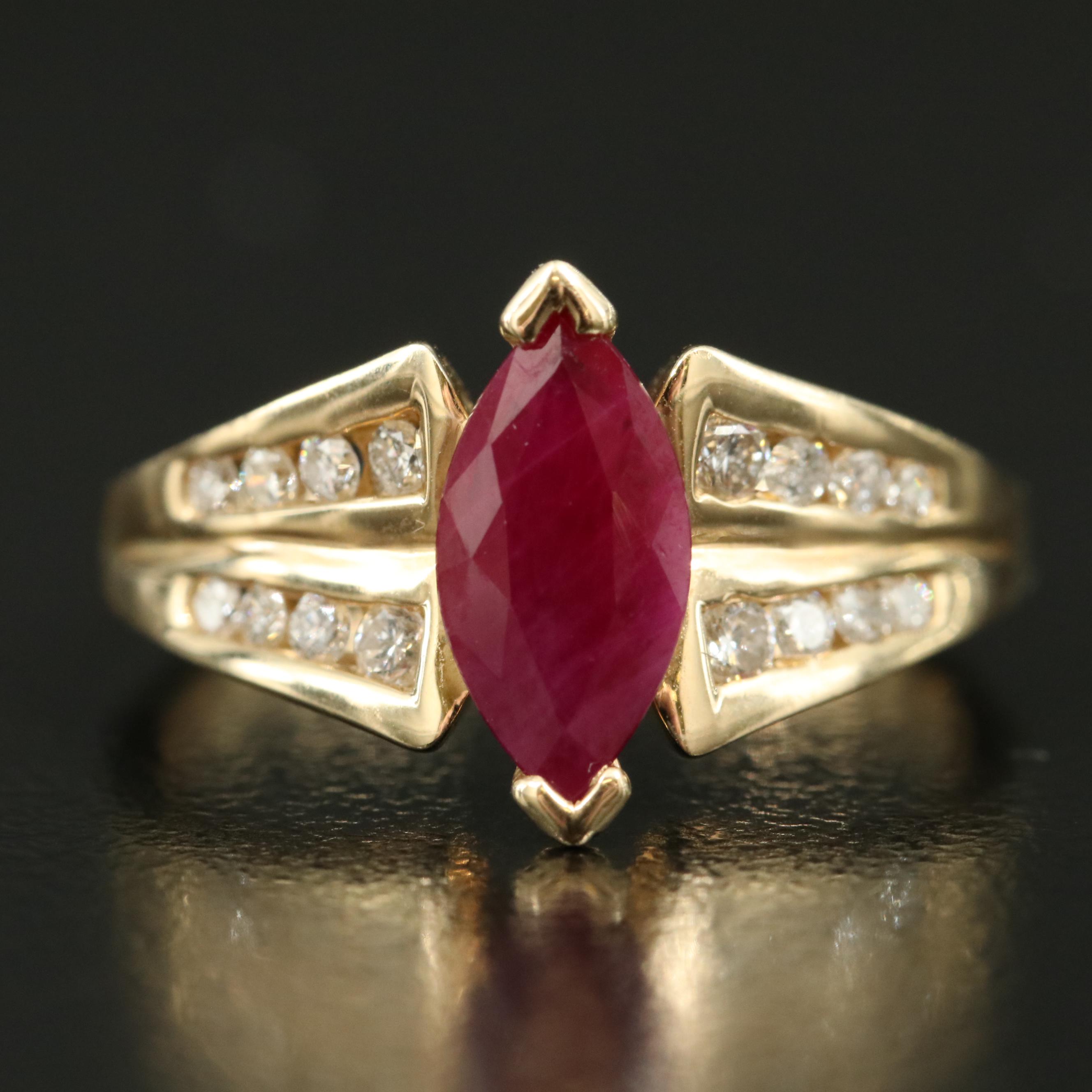 14K Ruby and Diamond Ring