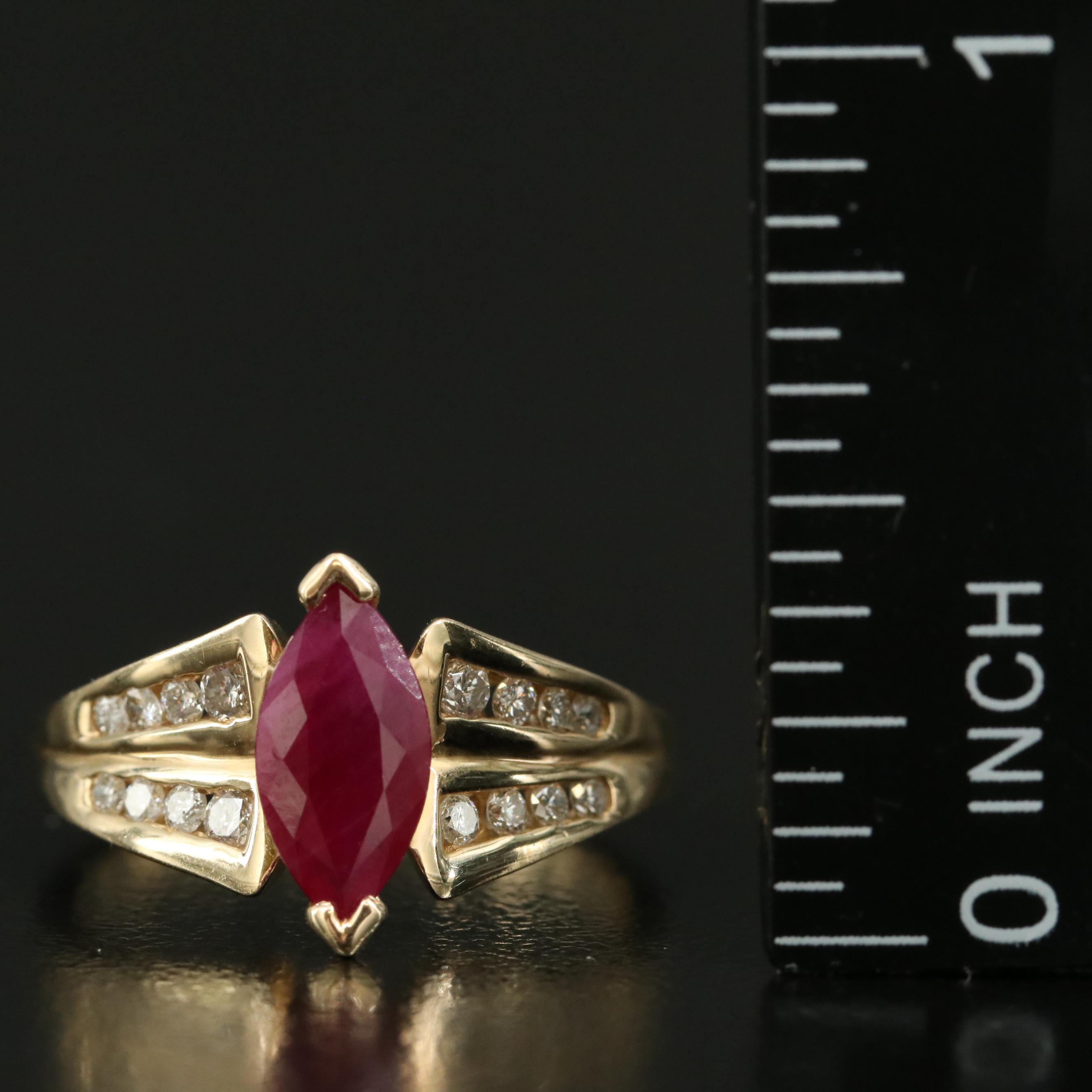 14K Ruby and Diamond Ring