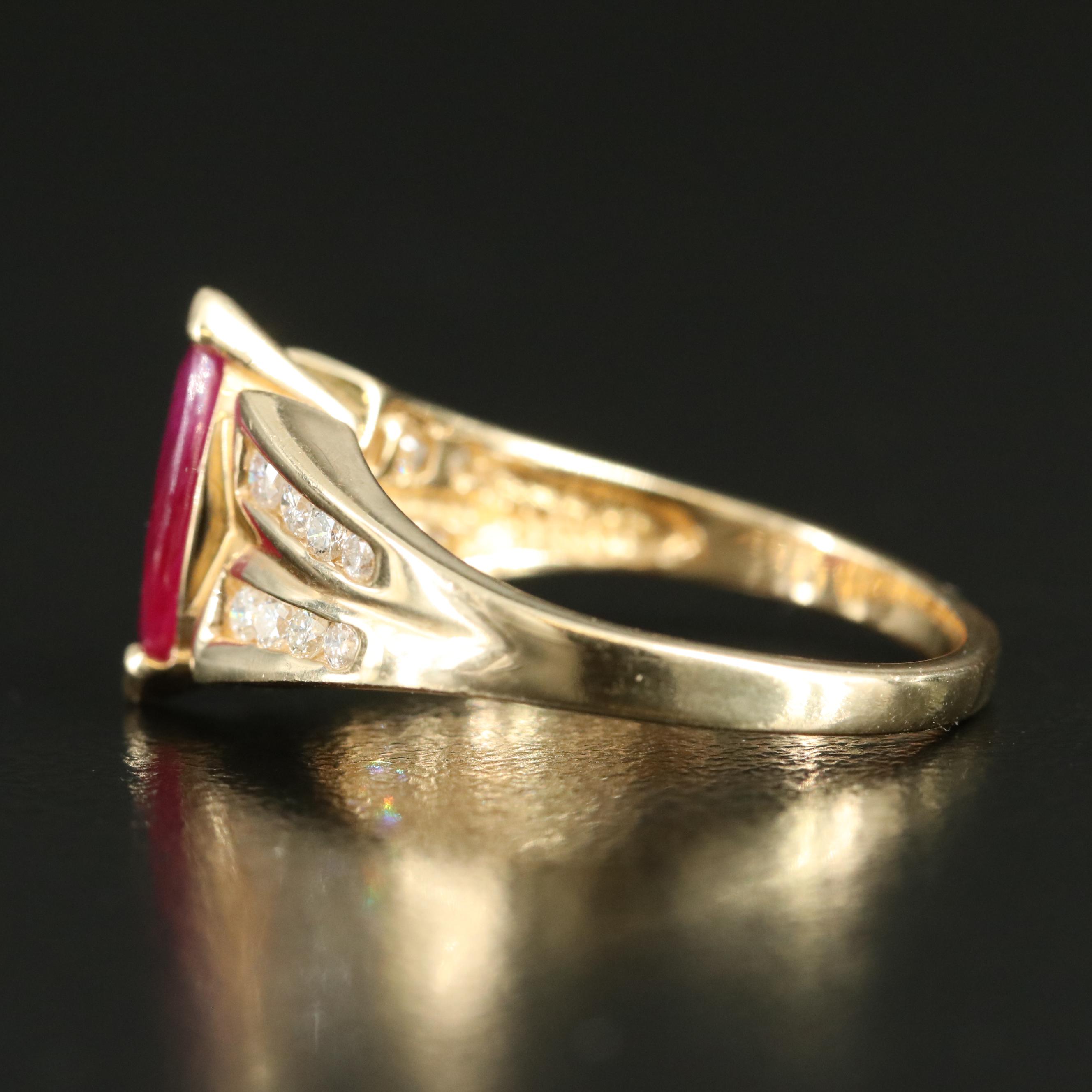 14K Ruby and Diamond Ring