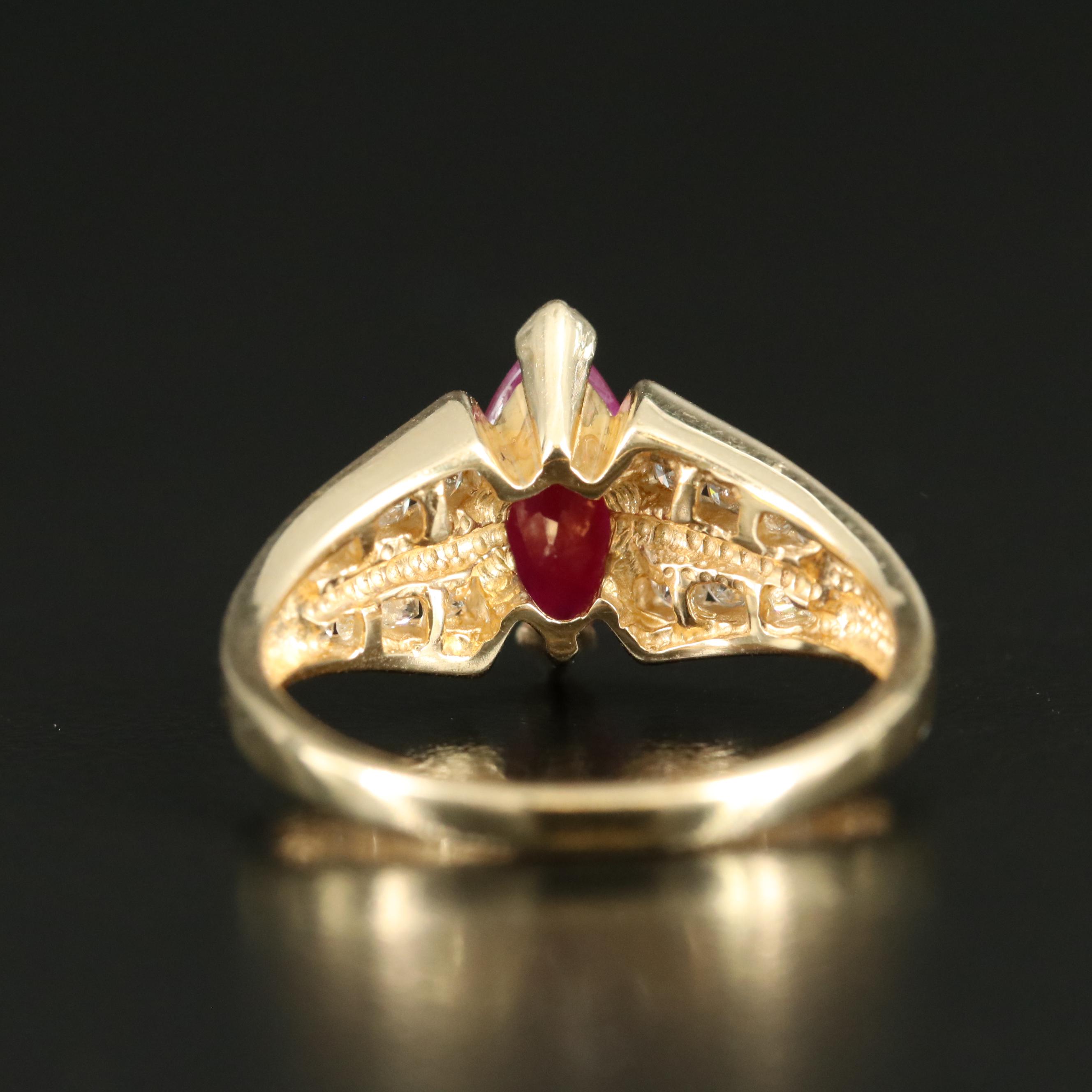 14K Ruby and Diamond Ring