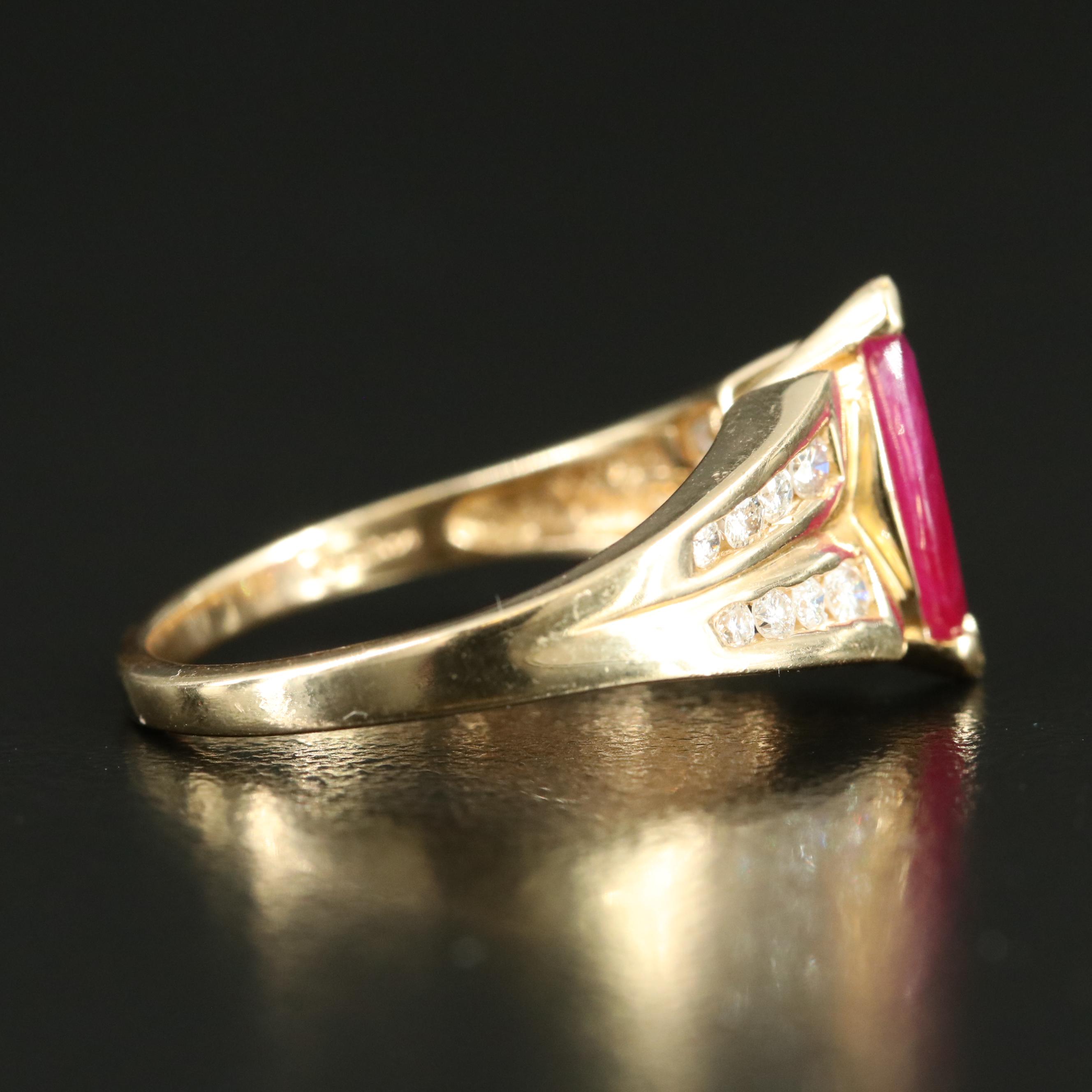 14K Ruby and Diamond Ring