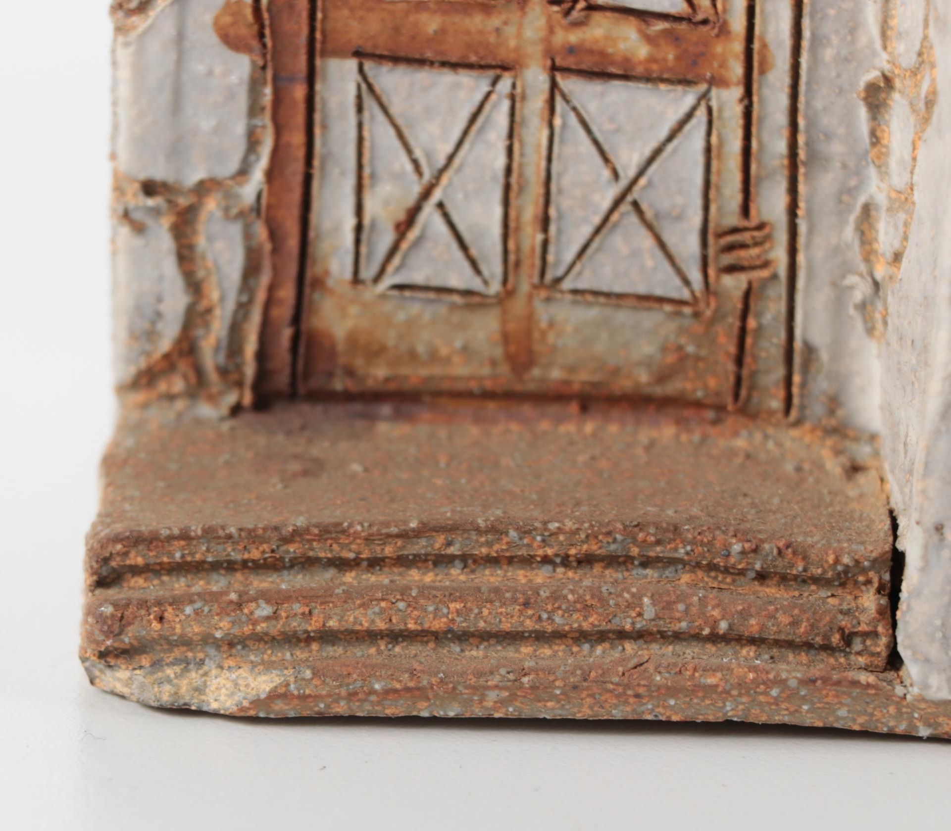 Handmade Artist Signed Ceramic Gabled Building