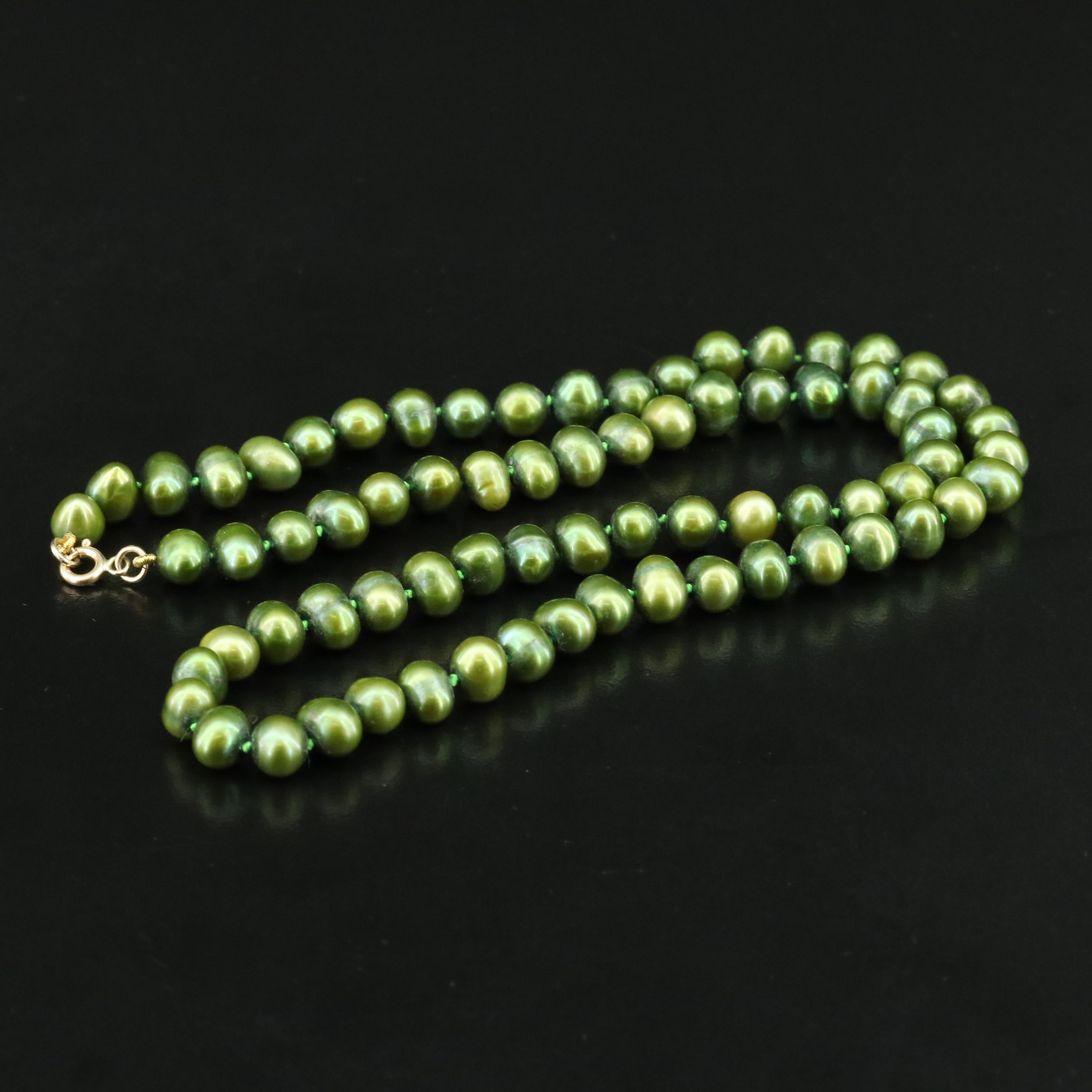 Pearl Necklace with 14K Clasp