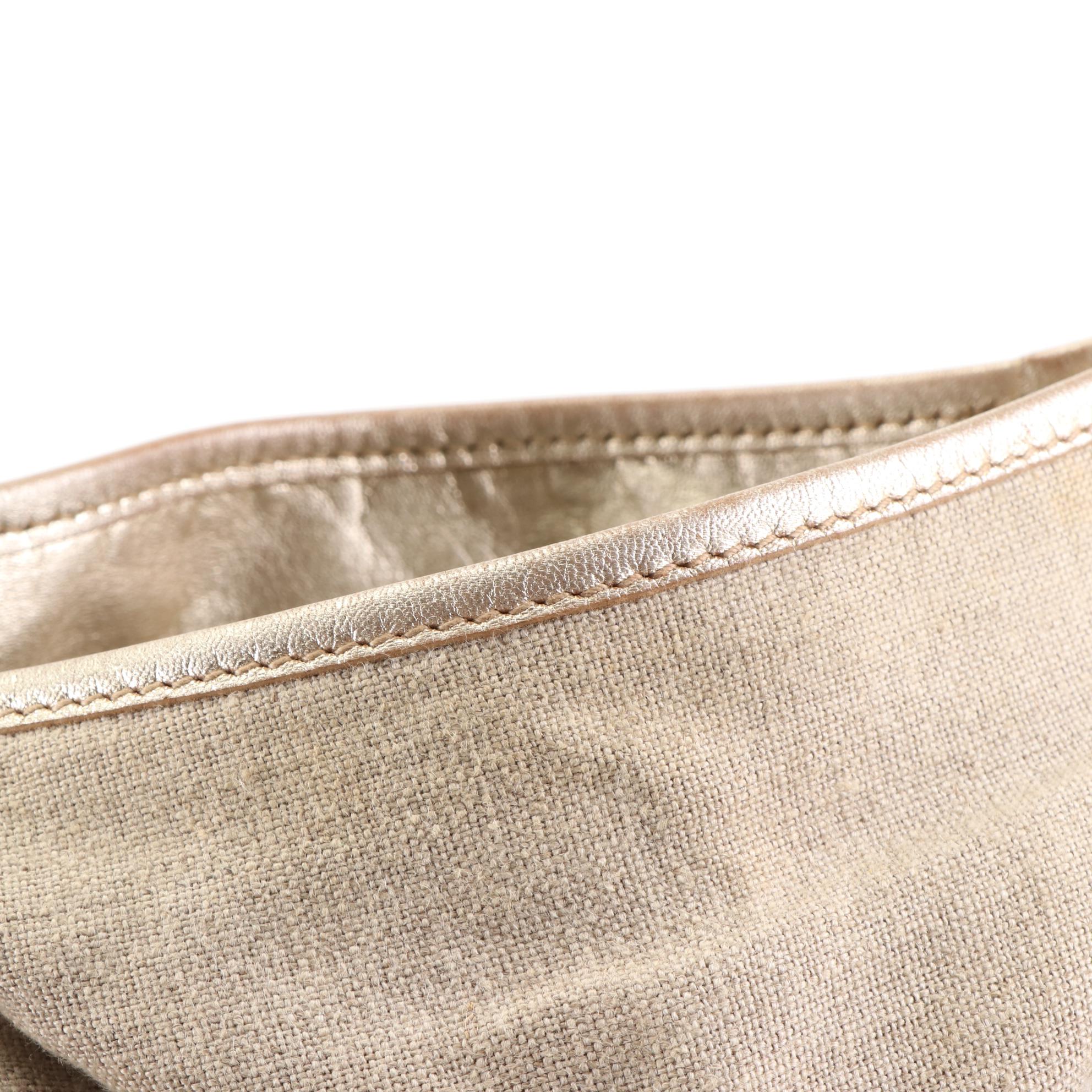 Miu Miu Shoulder Bag in Matelassé Linen with Leather