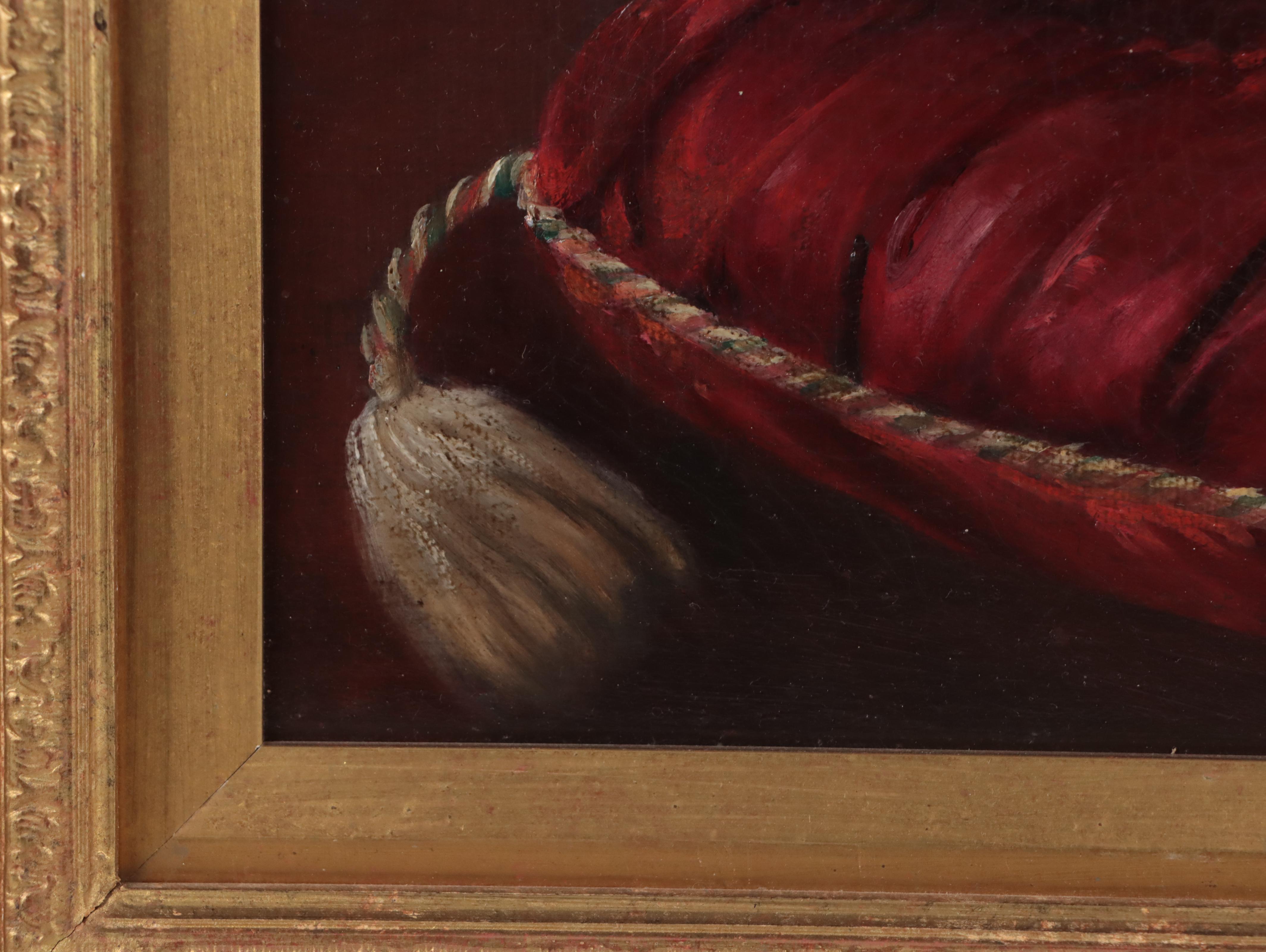 European School Oil Painting of a Dog, 1916