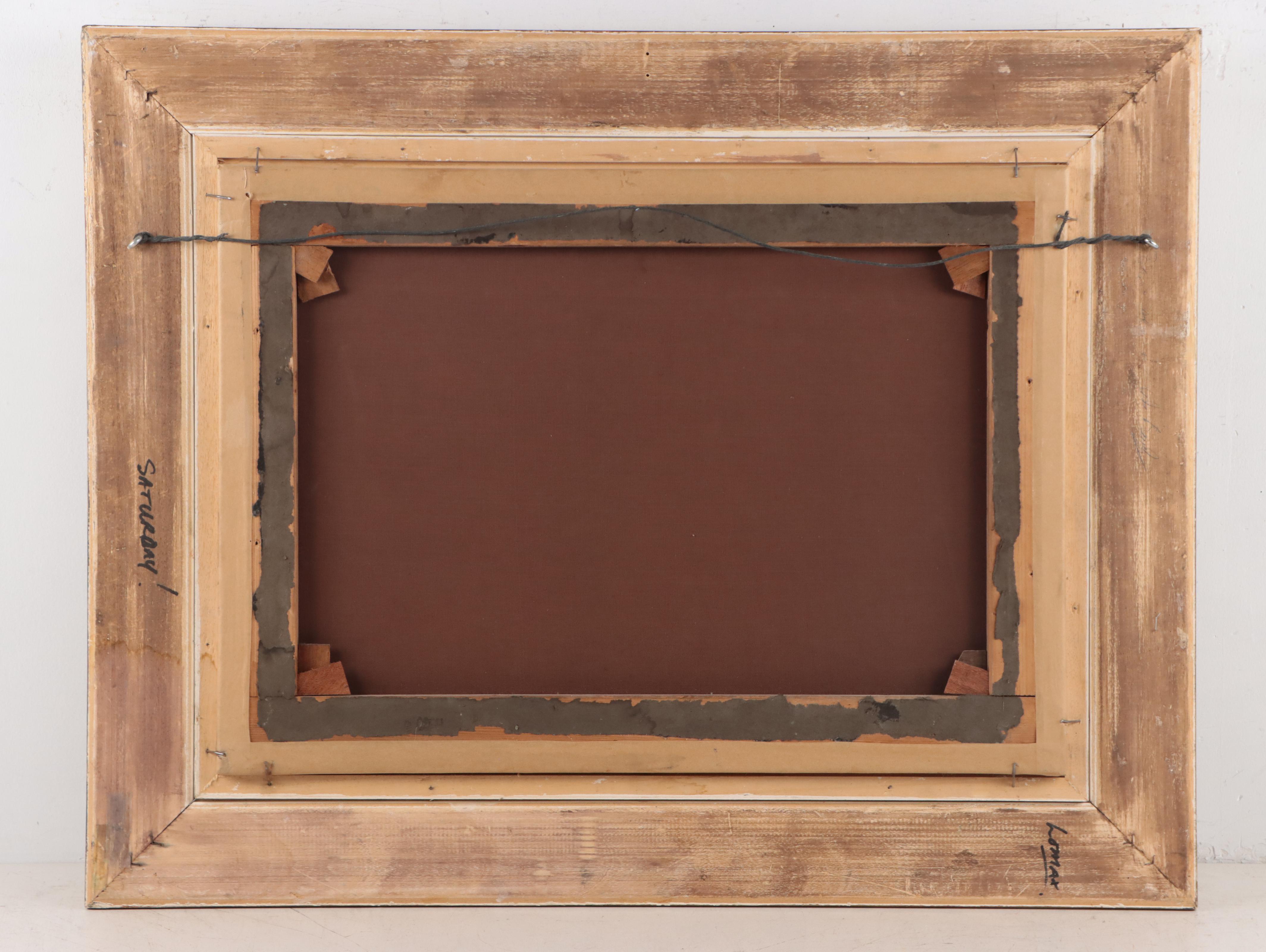 European School Oil Painting of a Dog, 1916