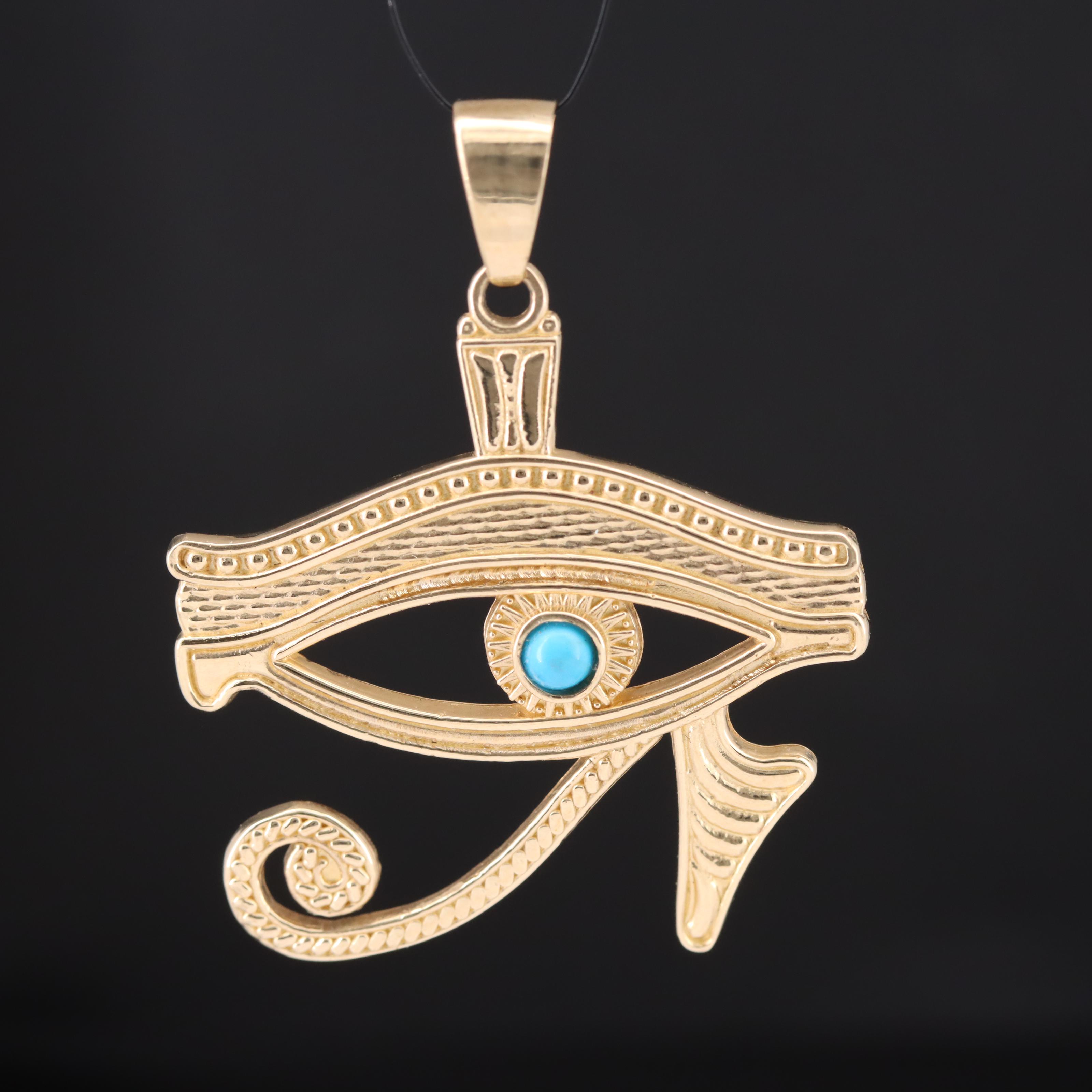 10K Howlite Eye of Horus Pendant