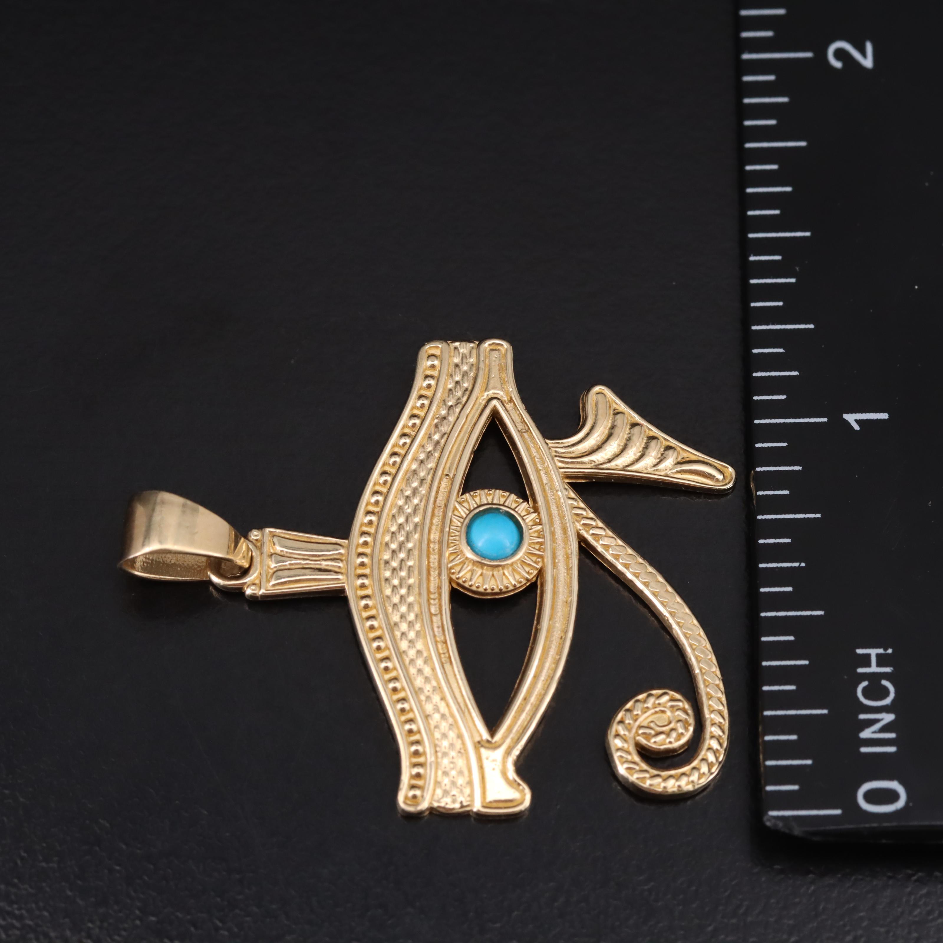 10K Howlite Eye of Horus Pendant