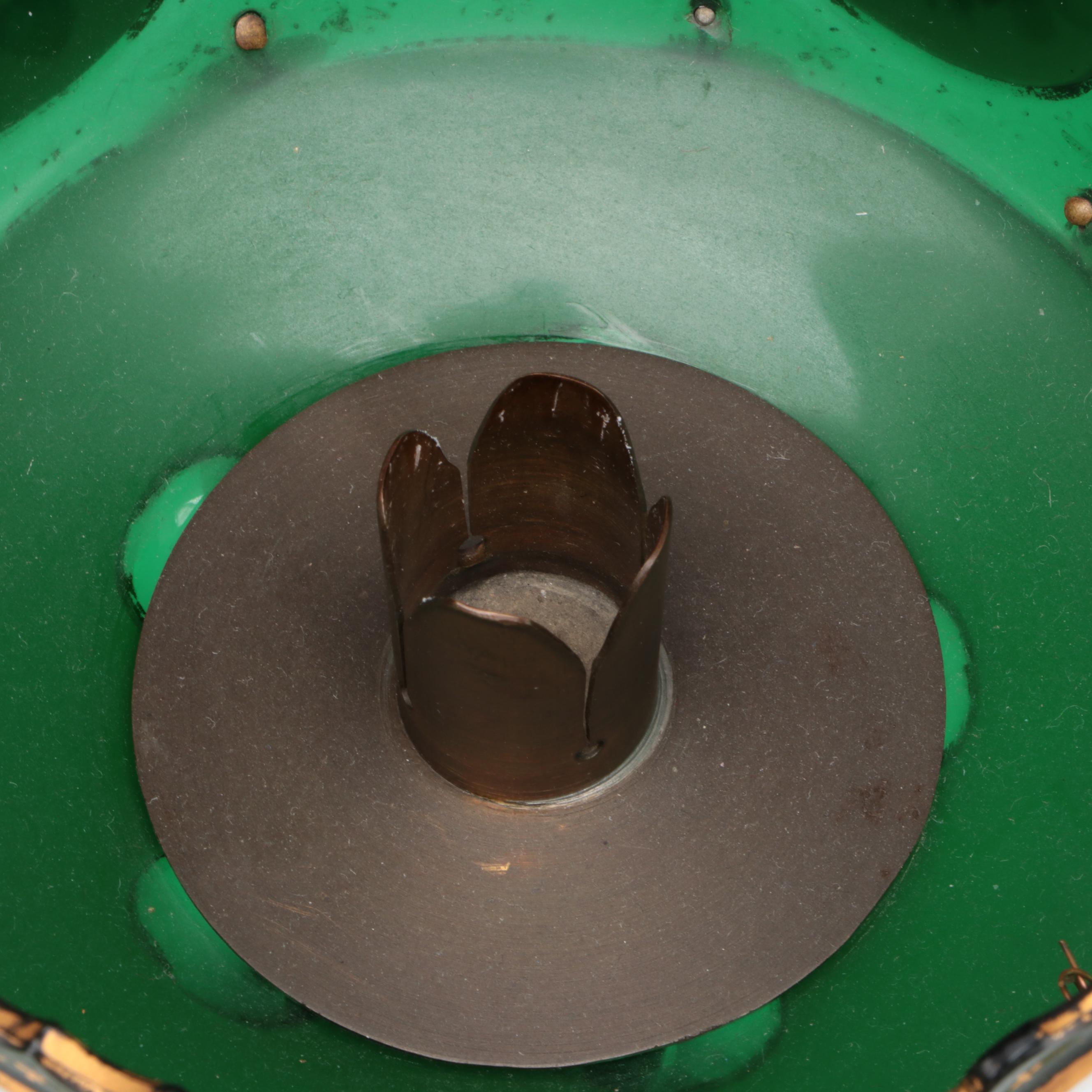 Bohemian Green Overlay Glass Mantle Lusters, Early 20th Century