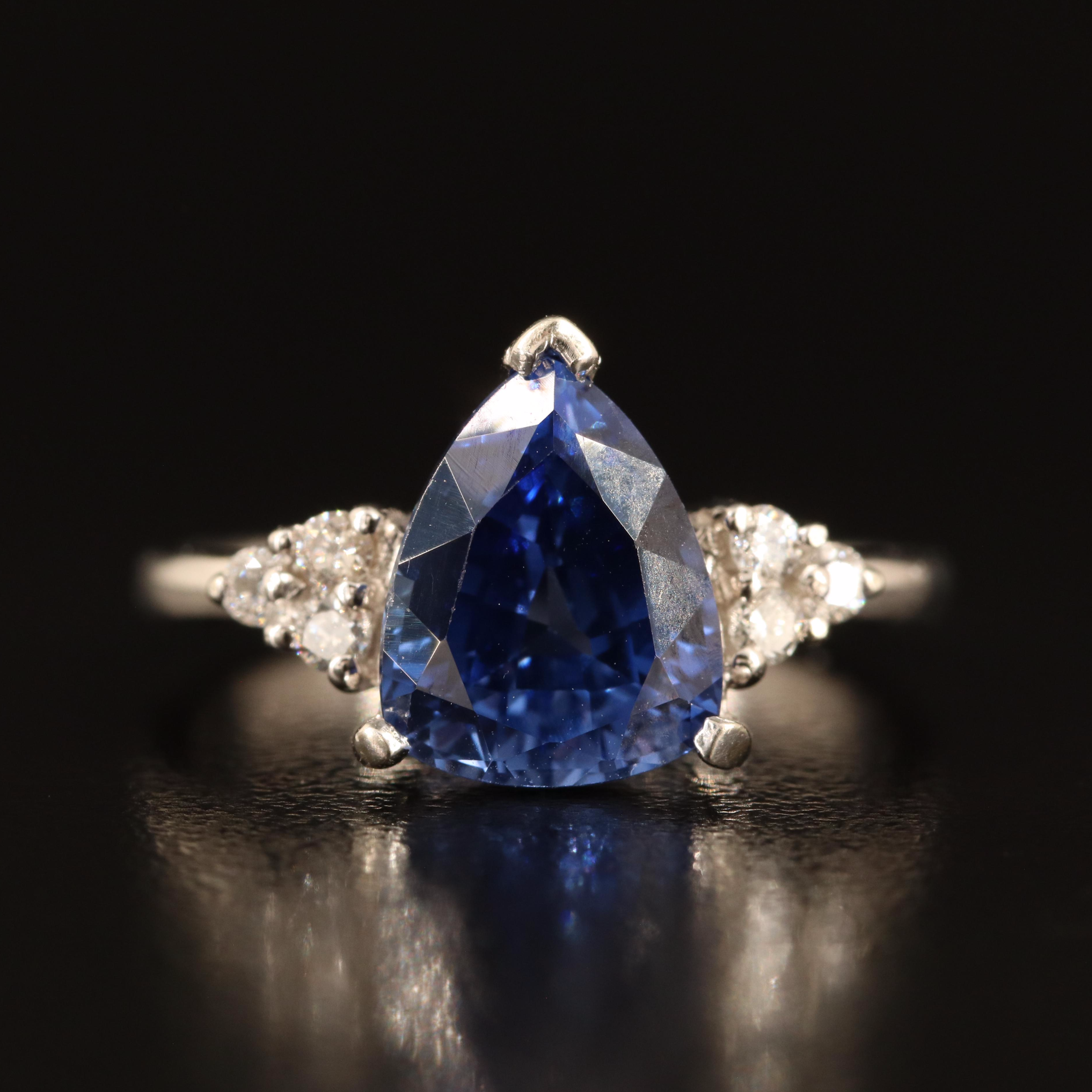 10K Sapphire and Diamond Ring