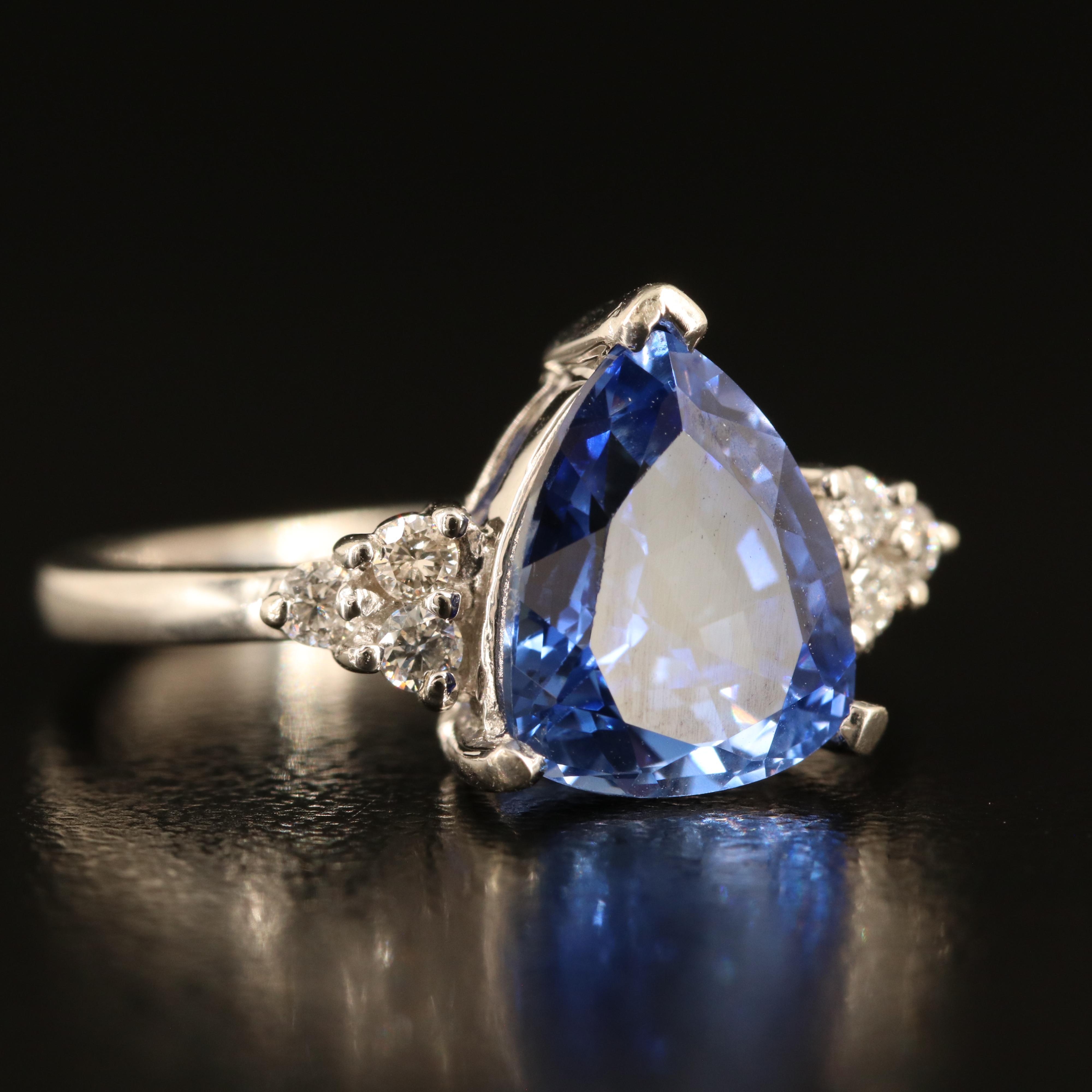 10K Sapphire and Diamond Ring