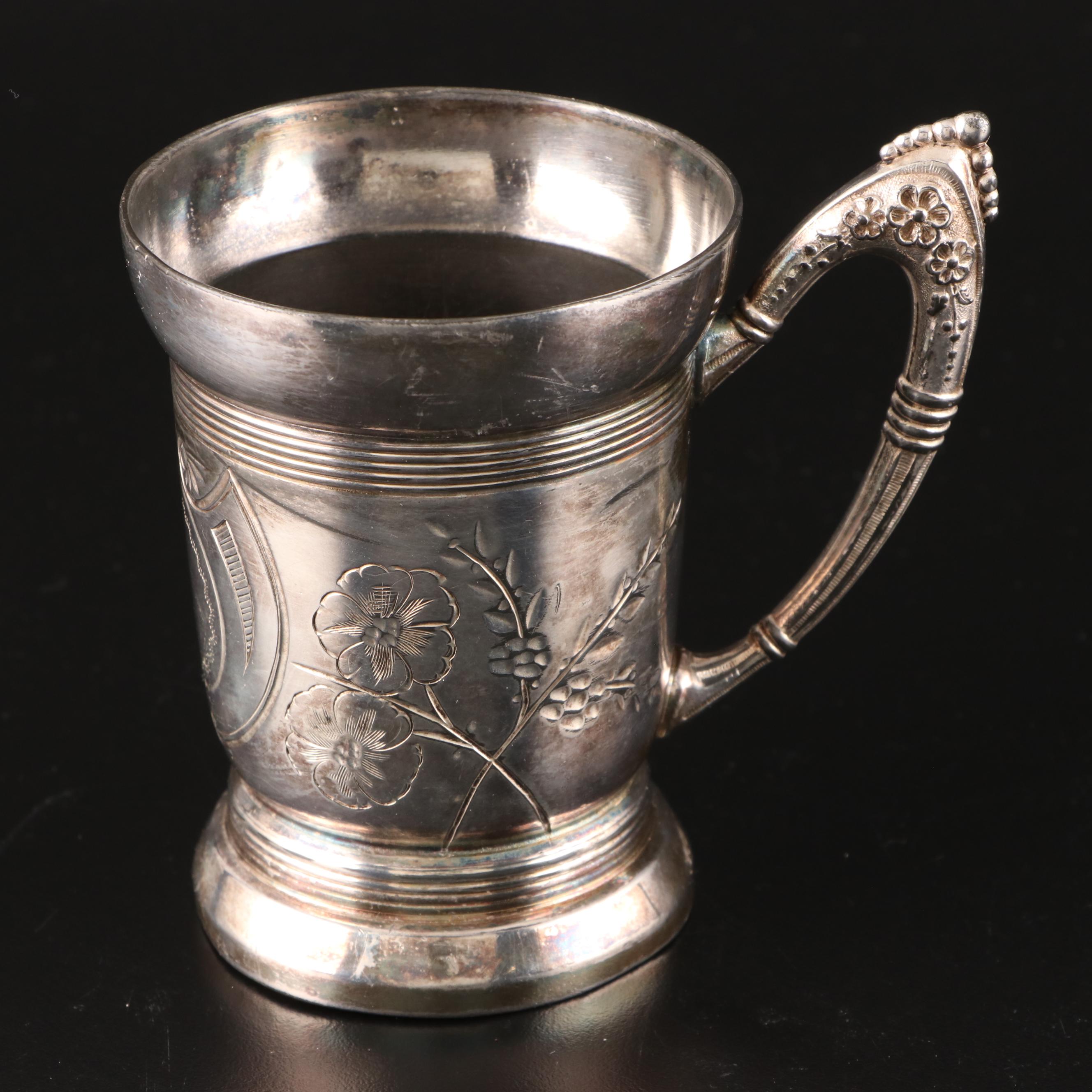 B. Evensen Pewter Coffee Pot with Cocktail Shaker and Silver Plate Tableware