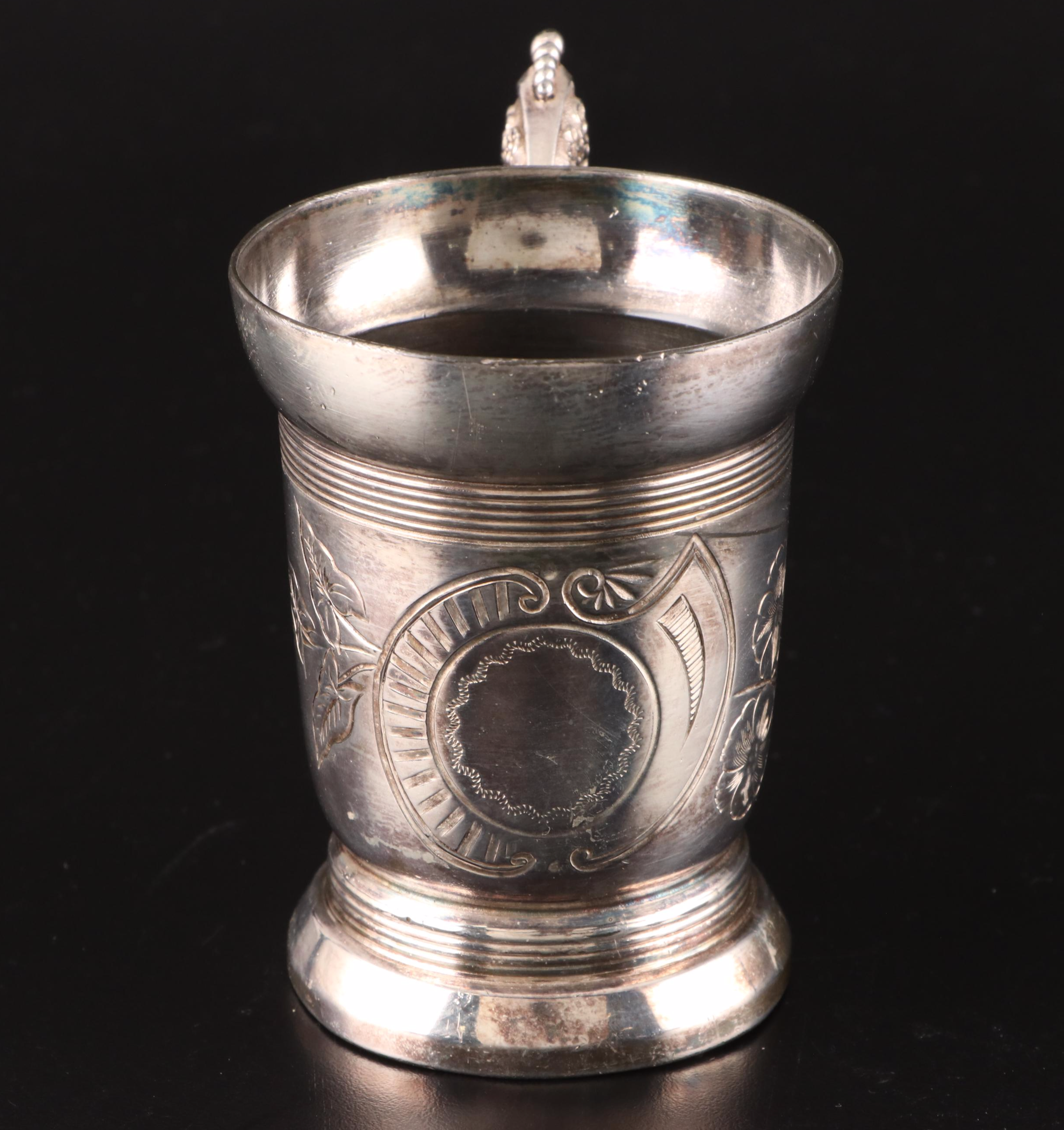 B. Evensen Pewter Coffee Pot with Cocktail Shaker and Silver Plate Tableware