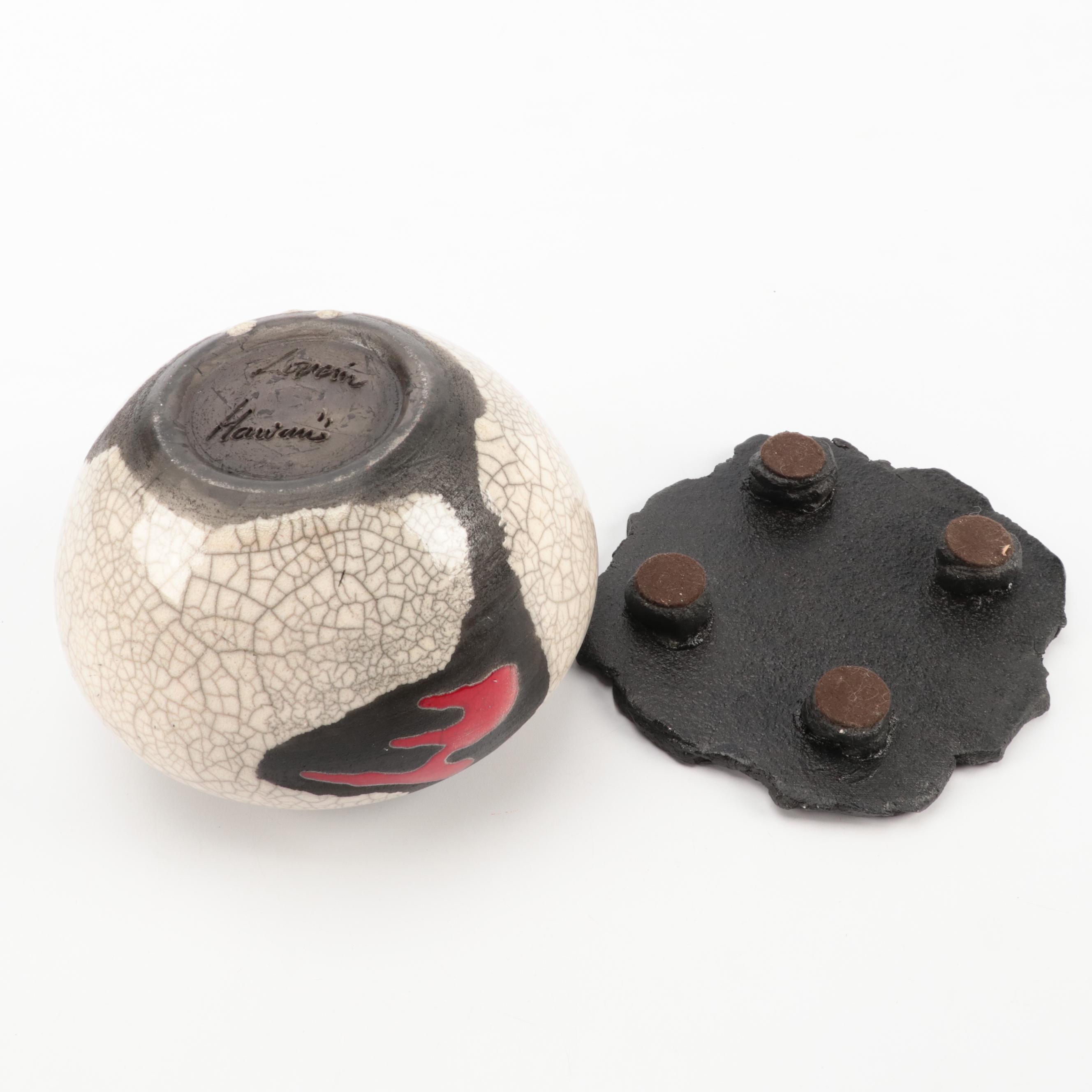 Hawaiian Raku Art Pottery Vases