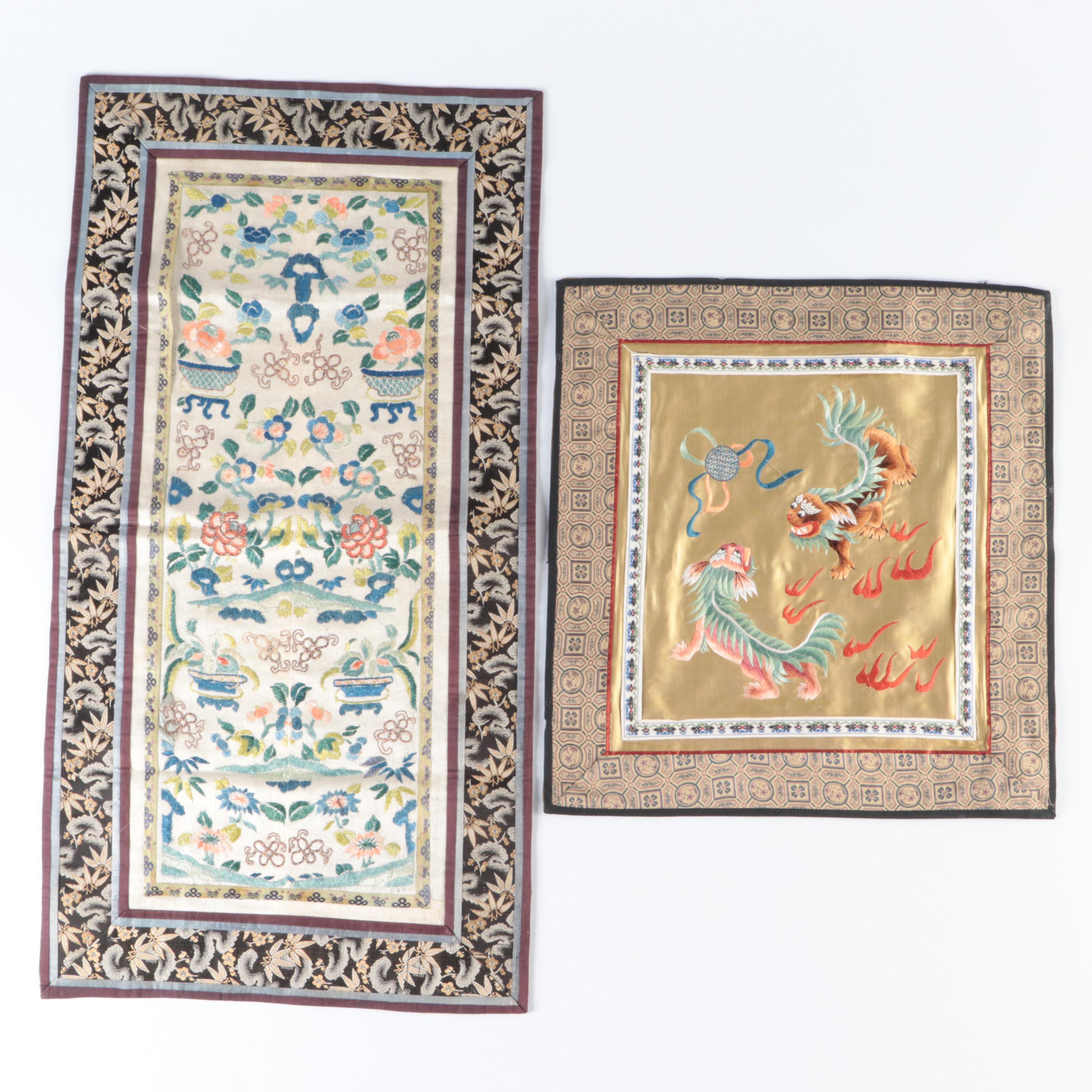 Chinese Embroidered Silk Textiles and Mats