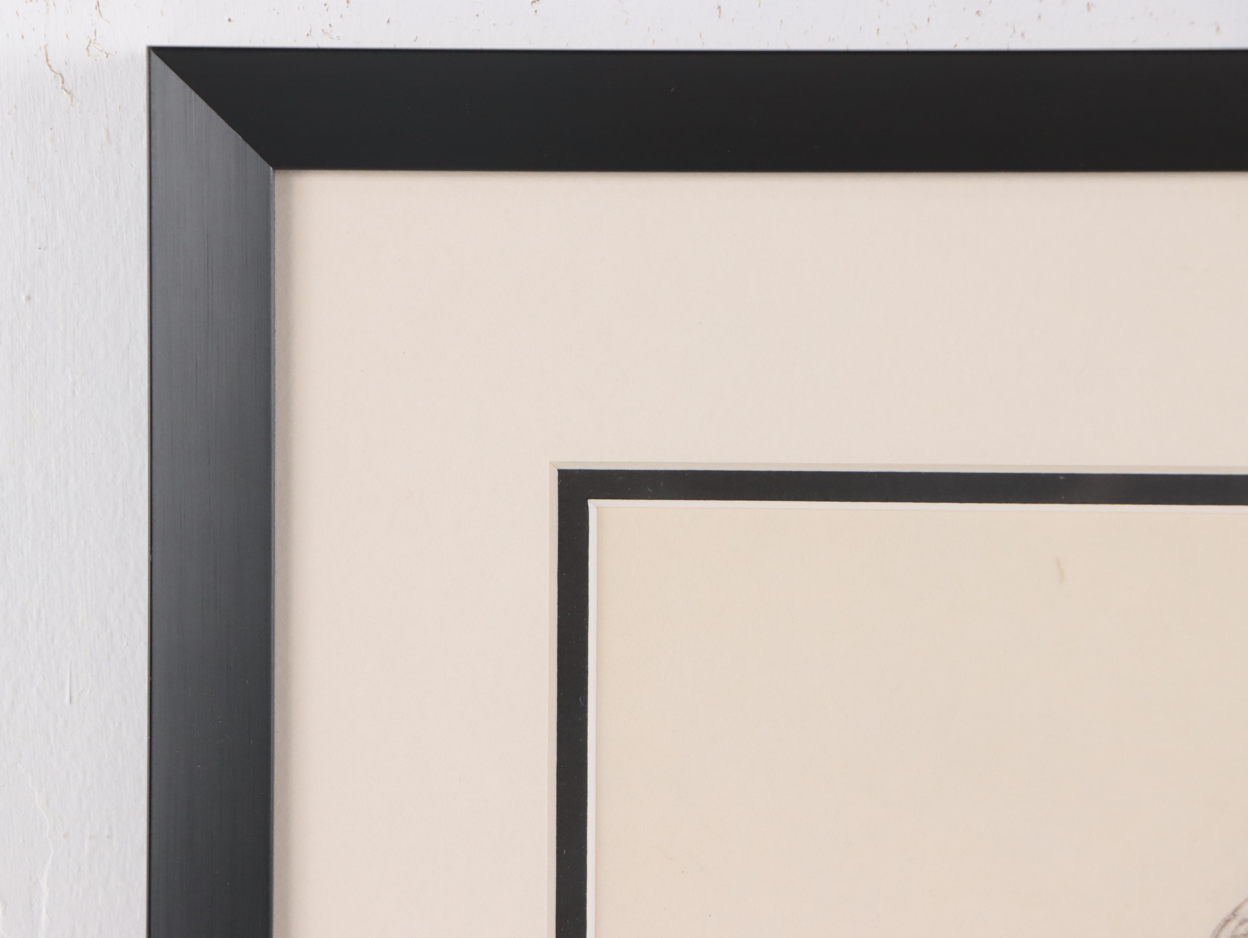 Pen & Ink Caricature Portrait Drawing of Standing Woman, 1981