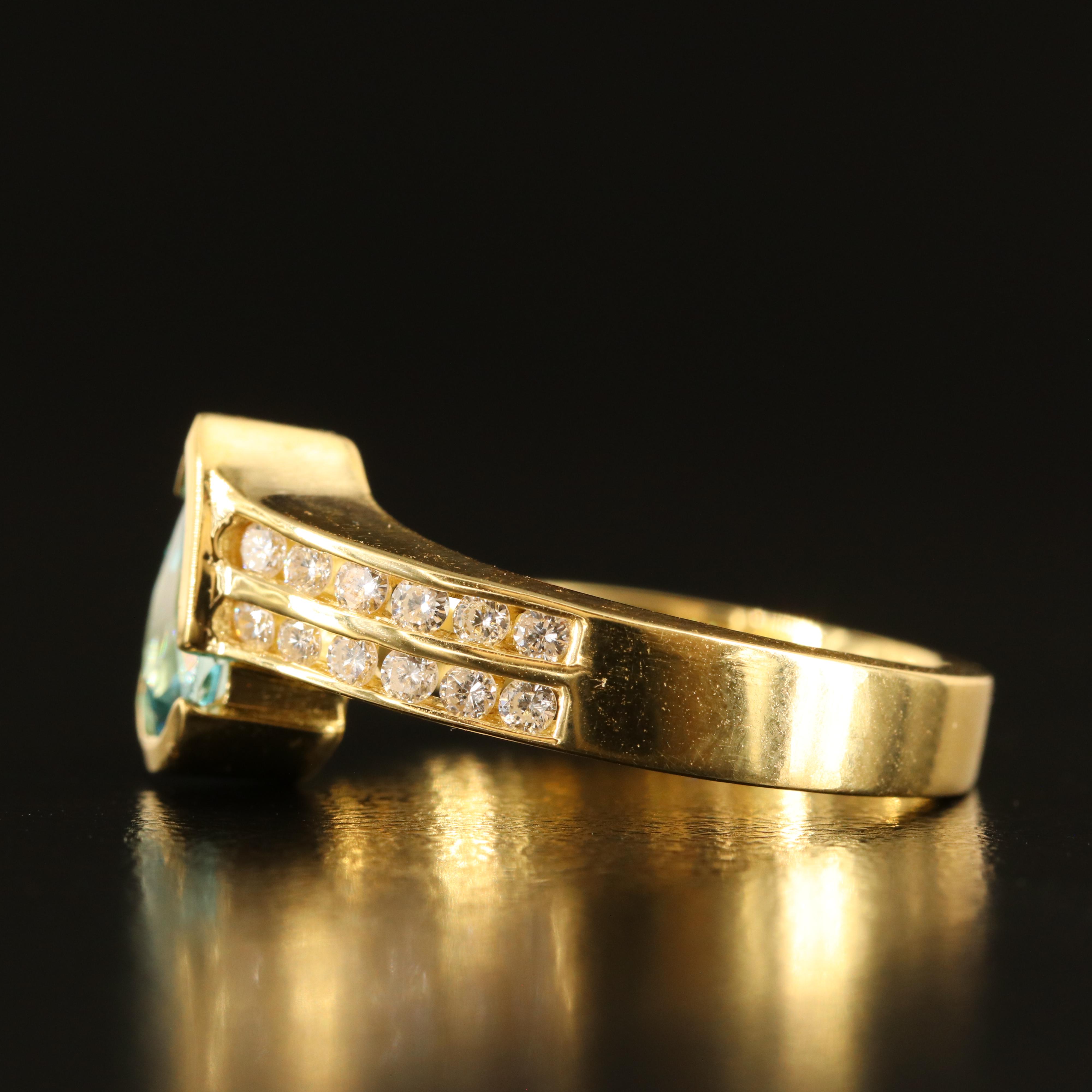 18K London Blue Topaz and Diamond Ring