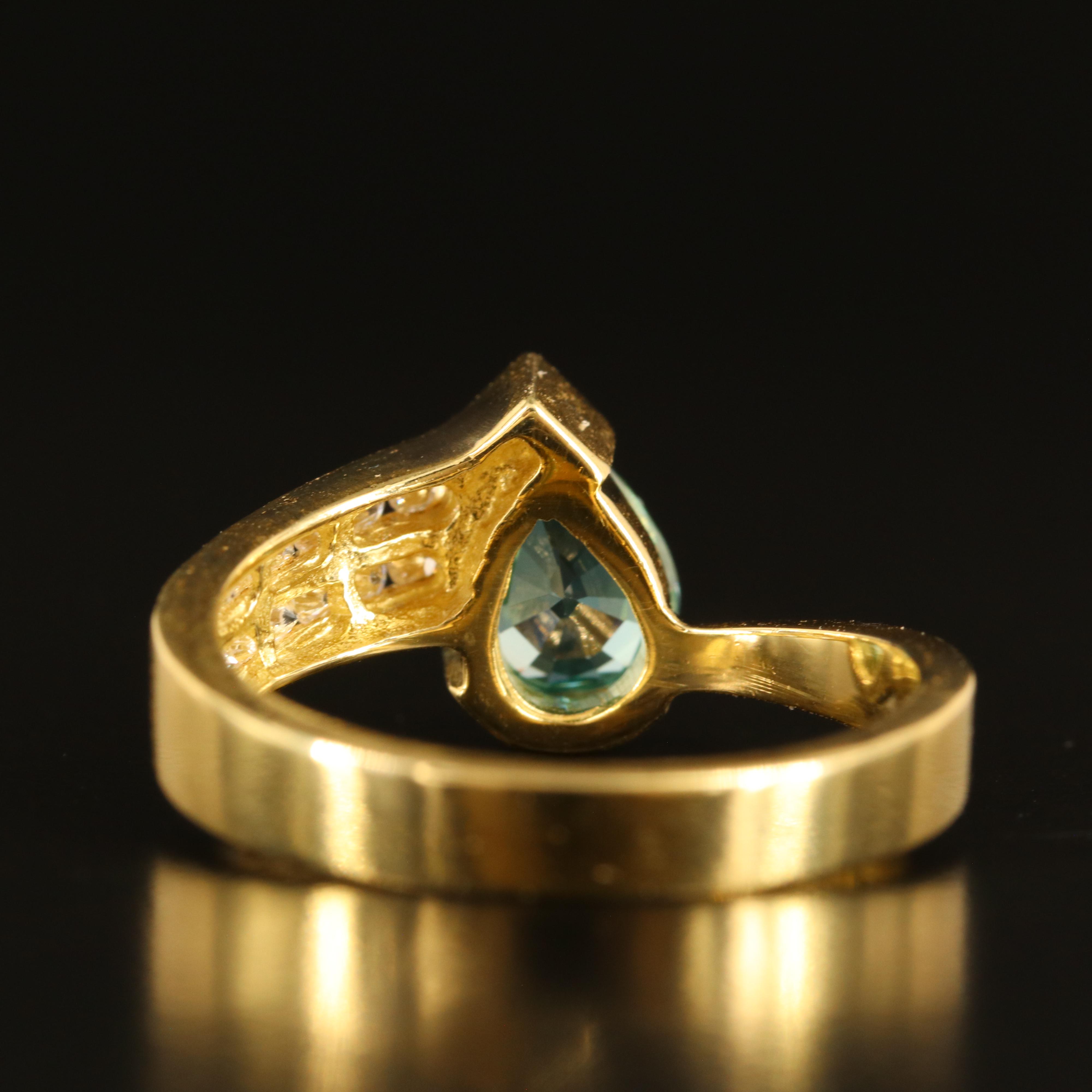 18K London Blue Topaz and Diamond Ring