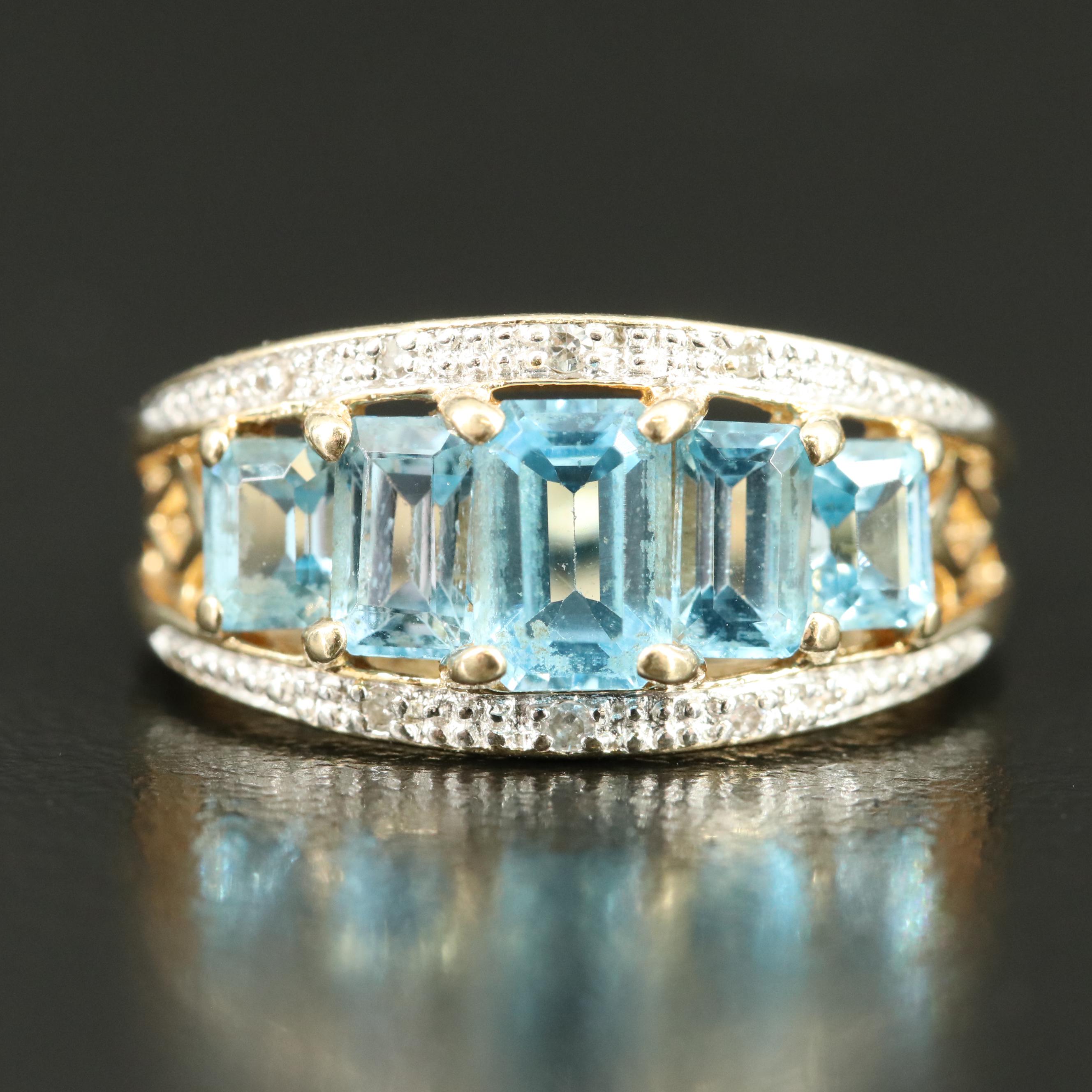 14K Topaz and Diamond Ring