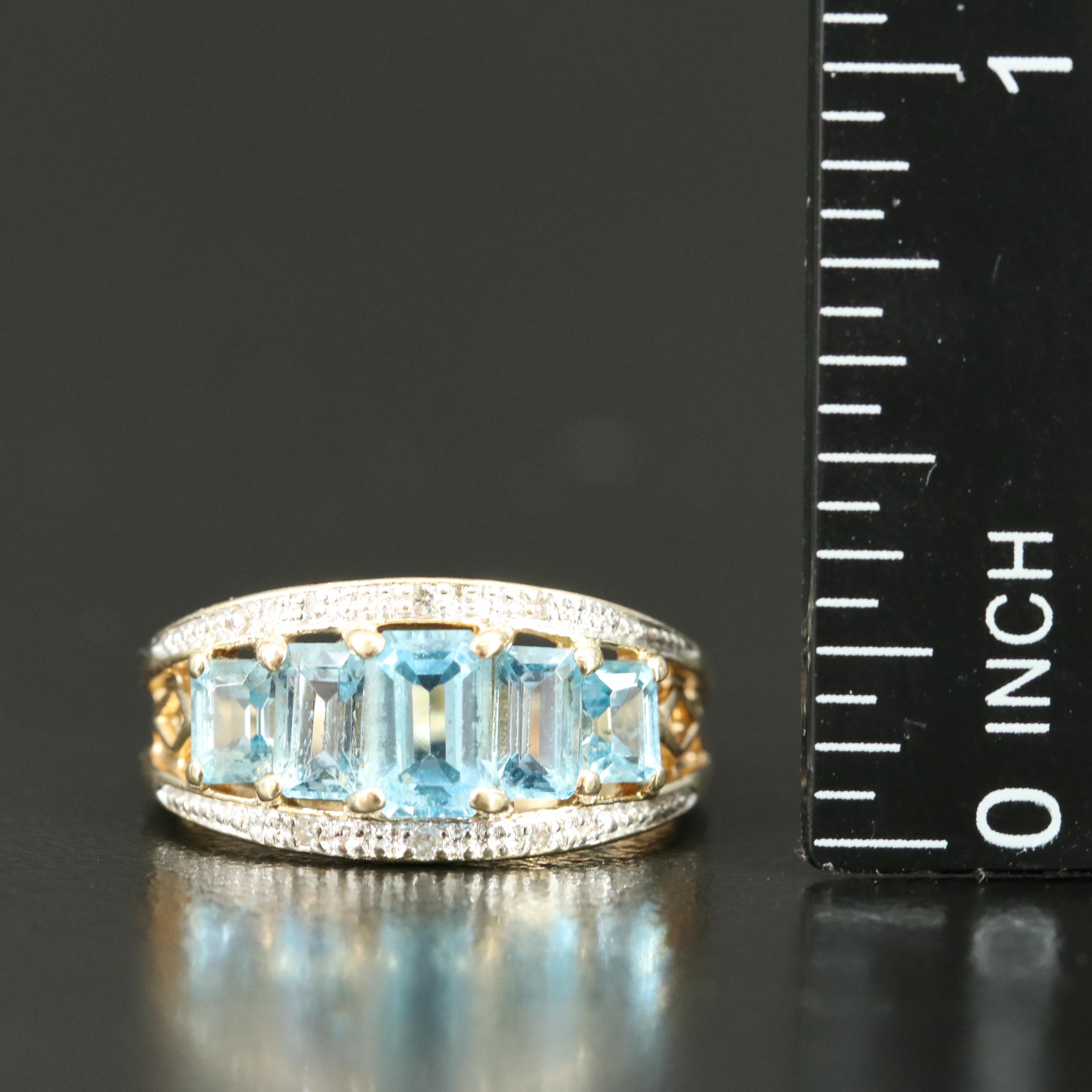 14K Topaz and Diamond Ring