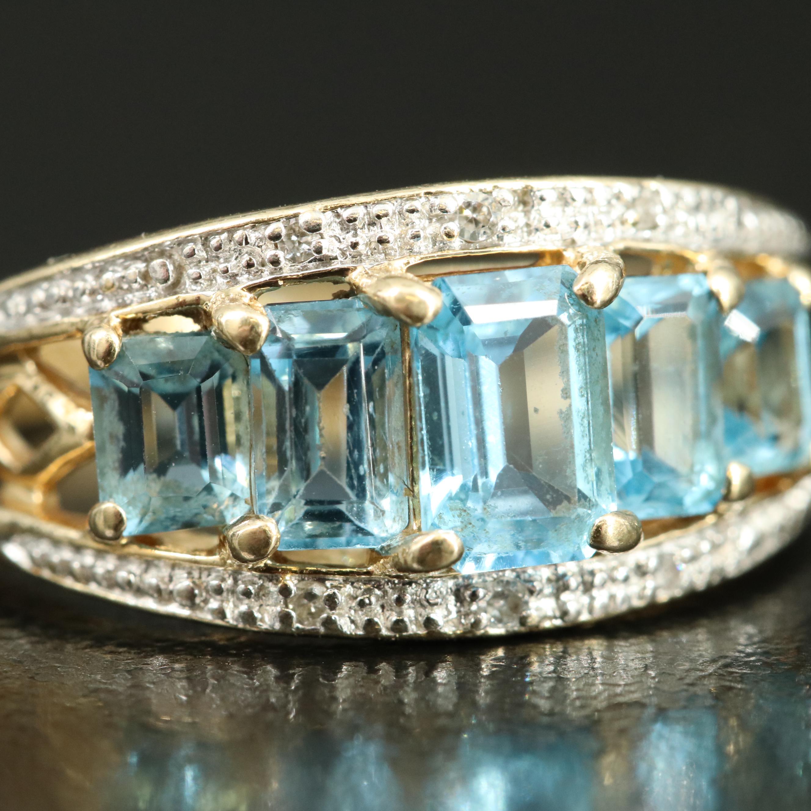 14K Topaz and Diamond Ring
