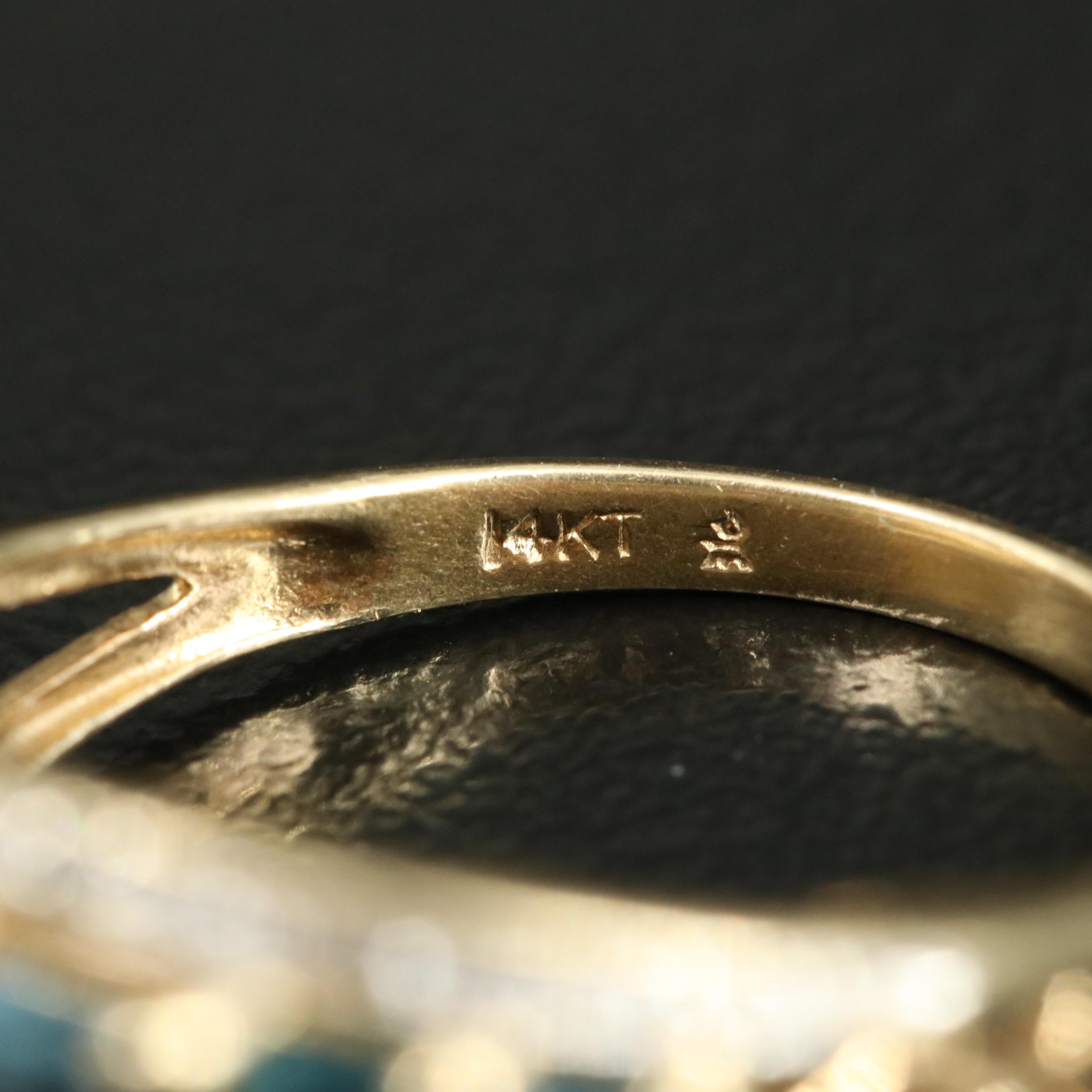 14K Topaz and Diamond Ring