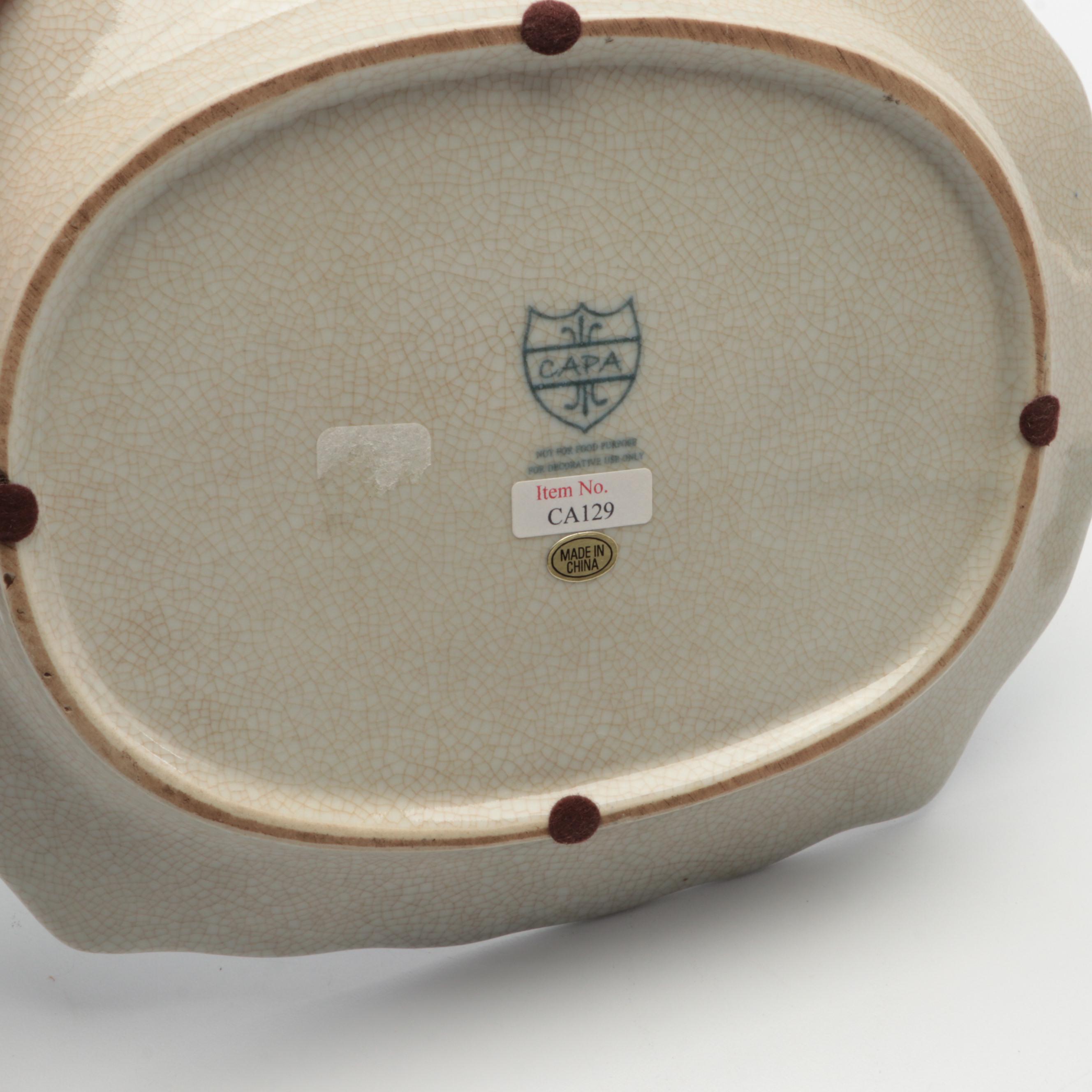 Victoriaware Blue and White Teapot with Decorative Chinese Export Style Tureen