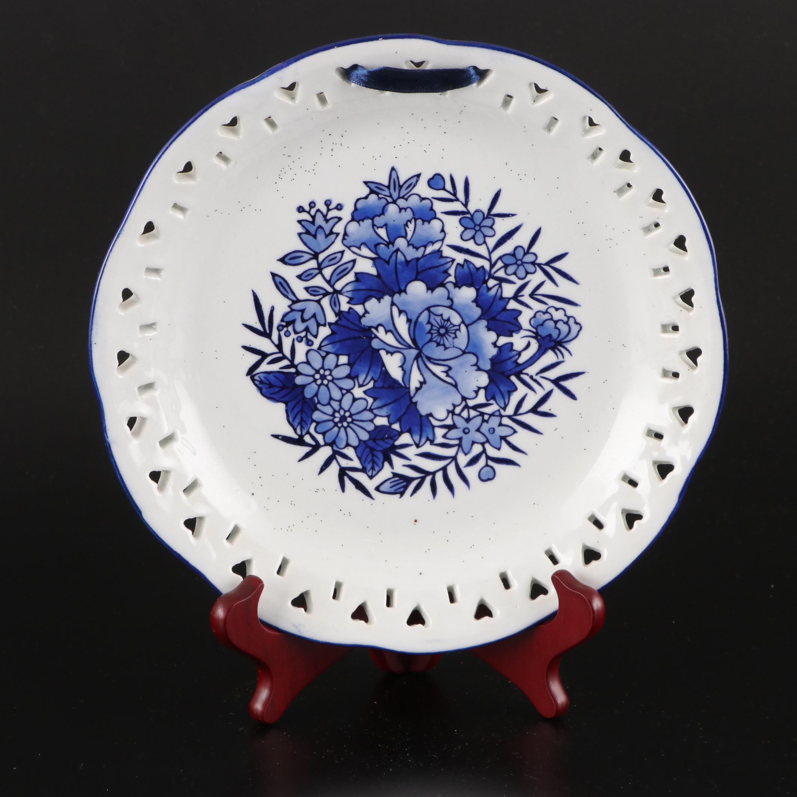 Pierced Blue and White Decorative Plate Collection