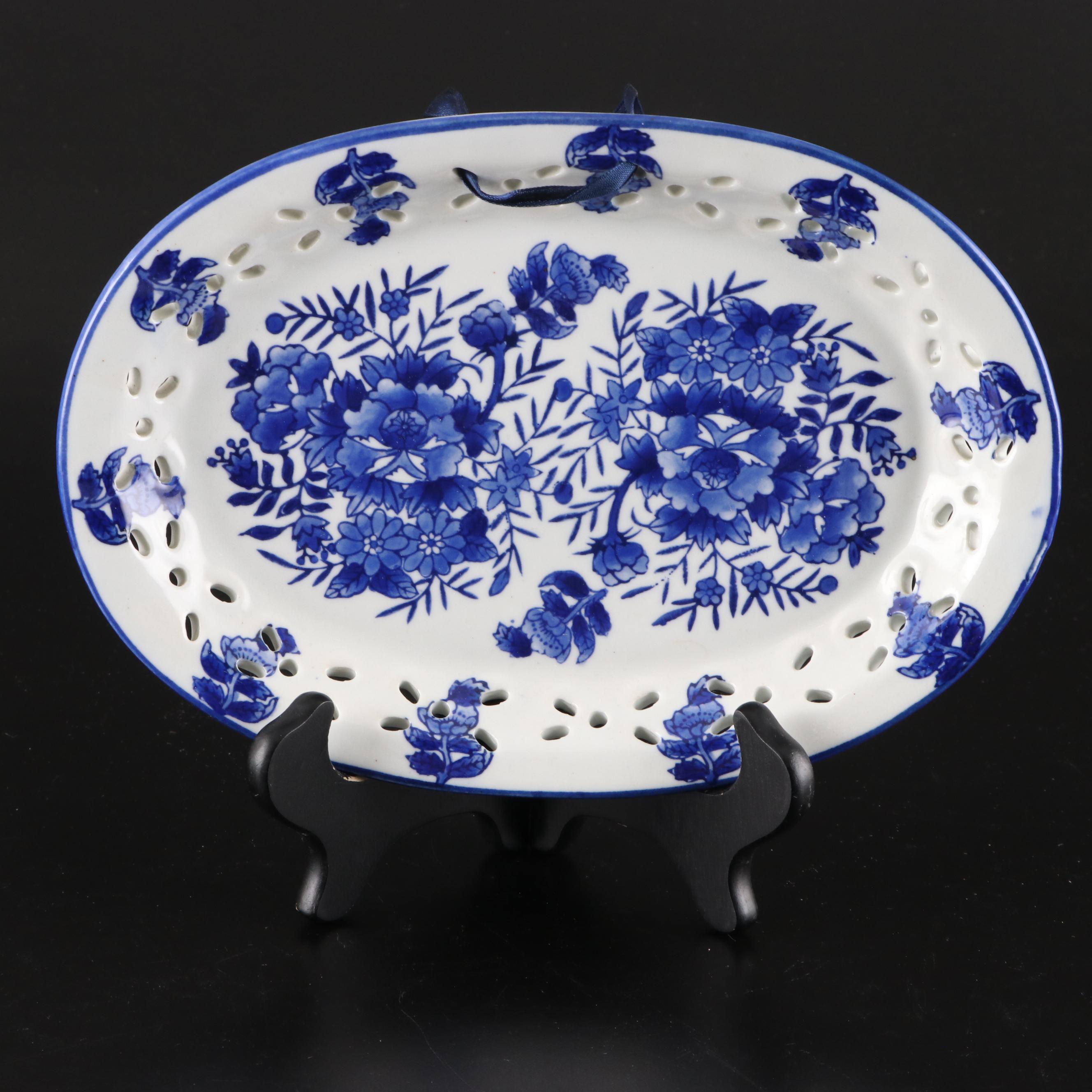 Pierced Blue and White Decorative Plate Collection