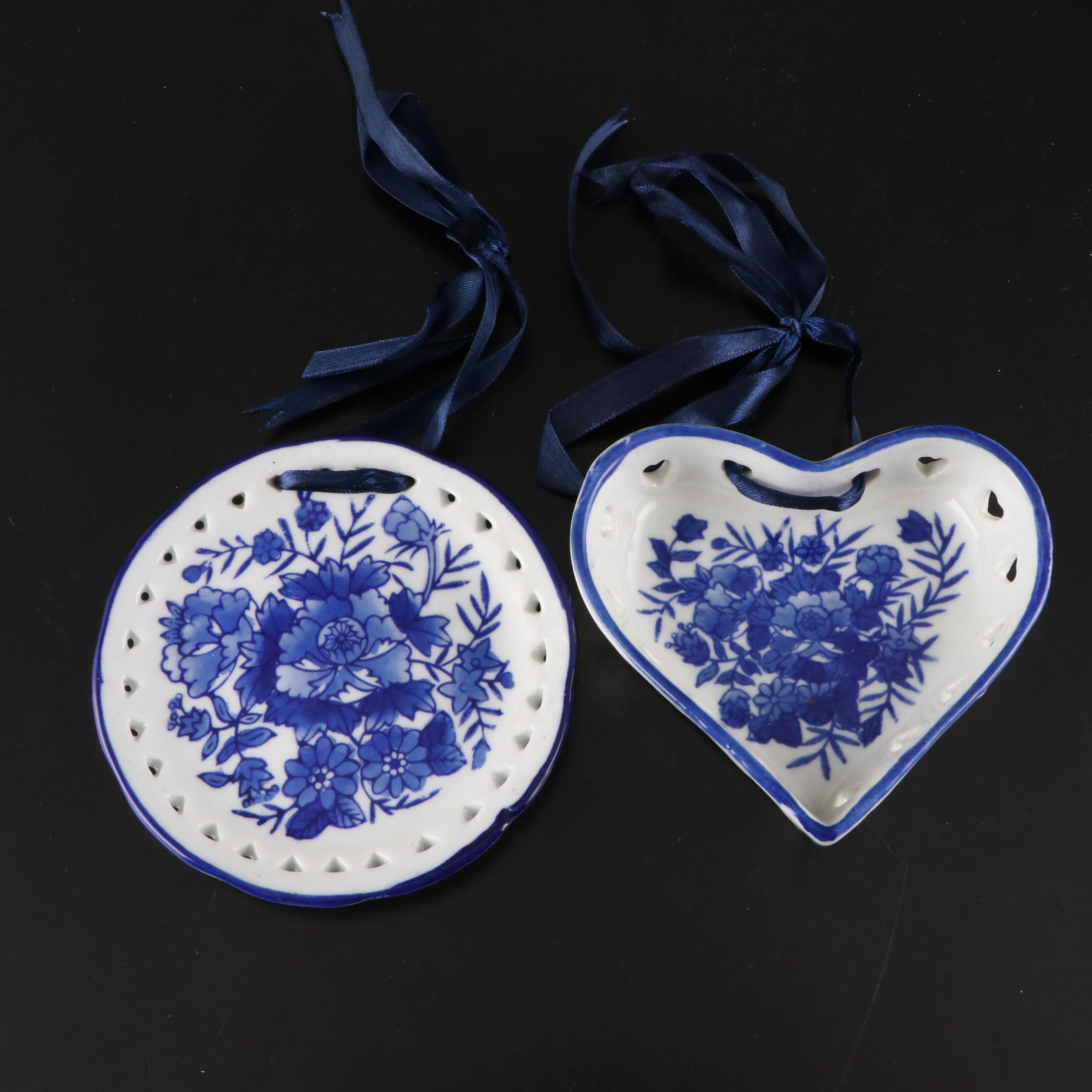 Pierced Blue and White Decorative Plate Collection