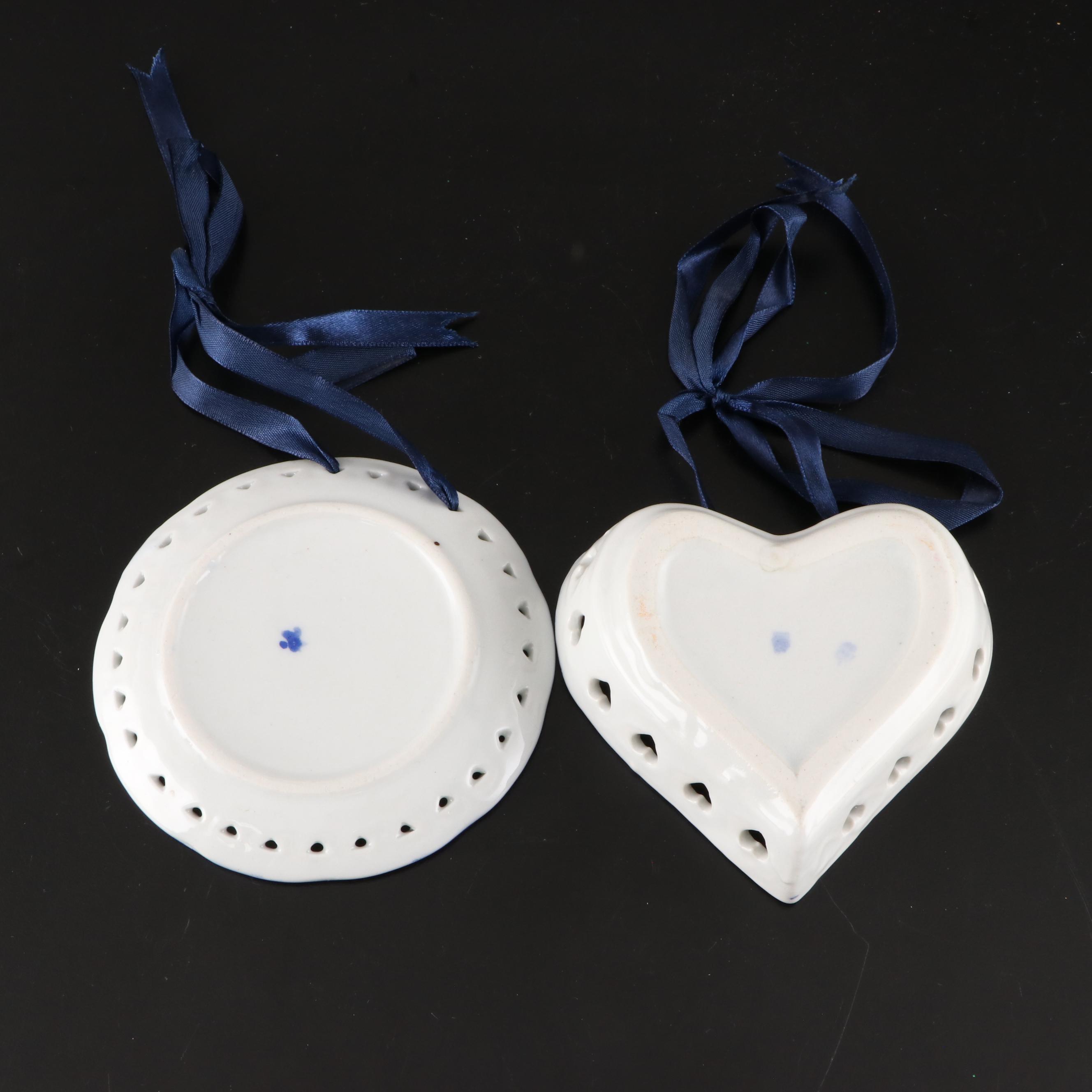 Pierced Blue and White Decorative Plate Collection