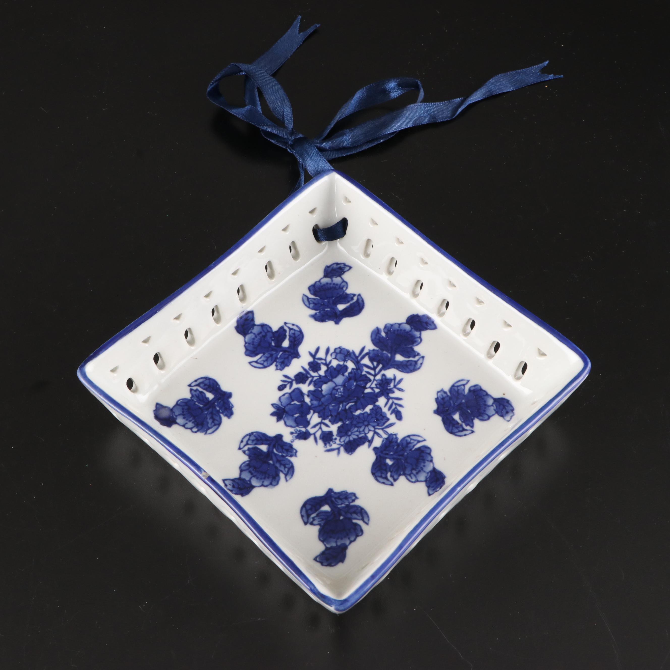 Pierced Blue and White Decorative Plate Collection