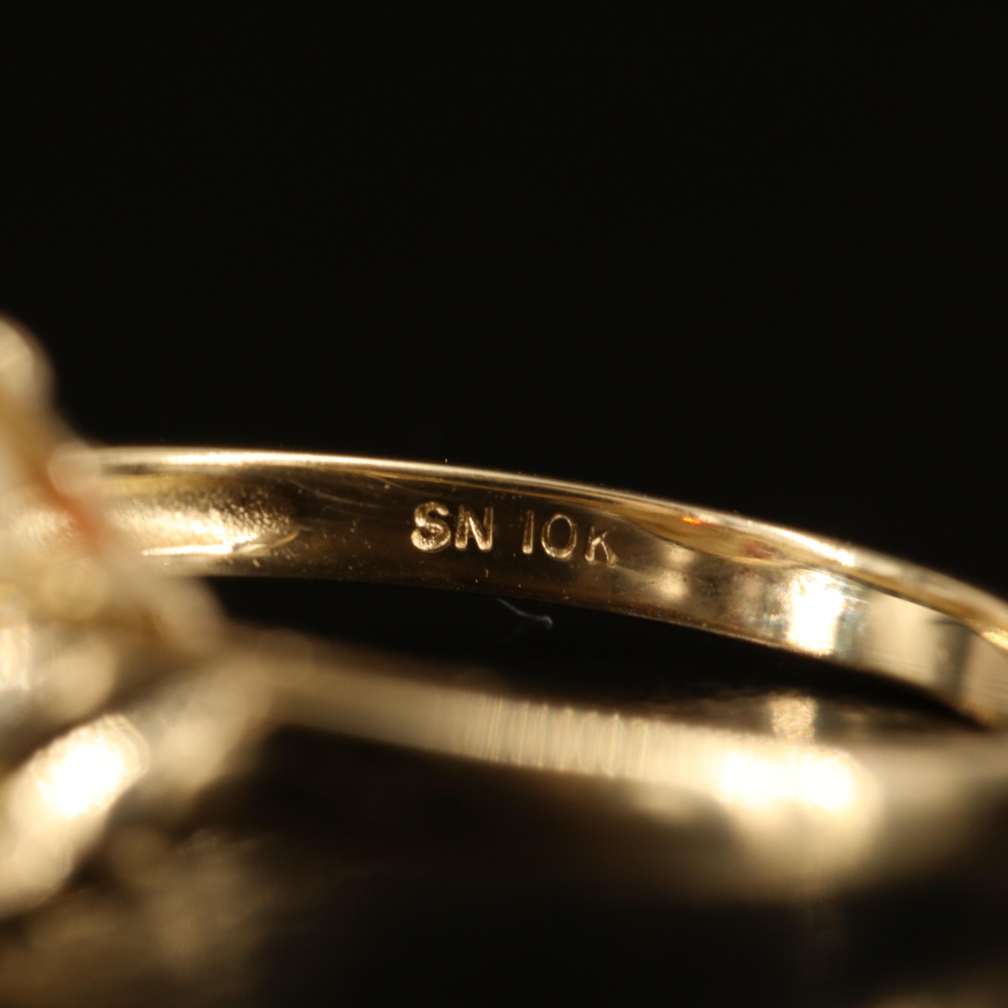 10K Garnet and Diamond Toi-et-Moi Ring