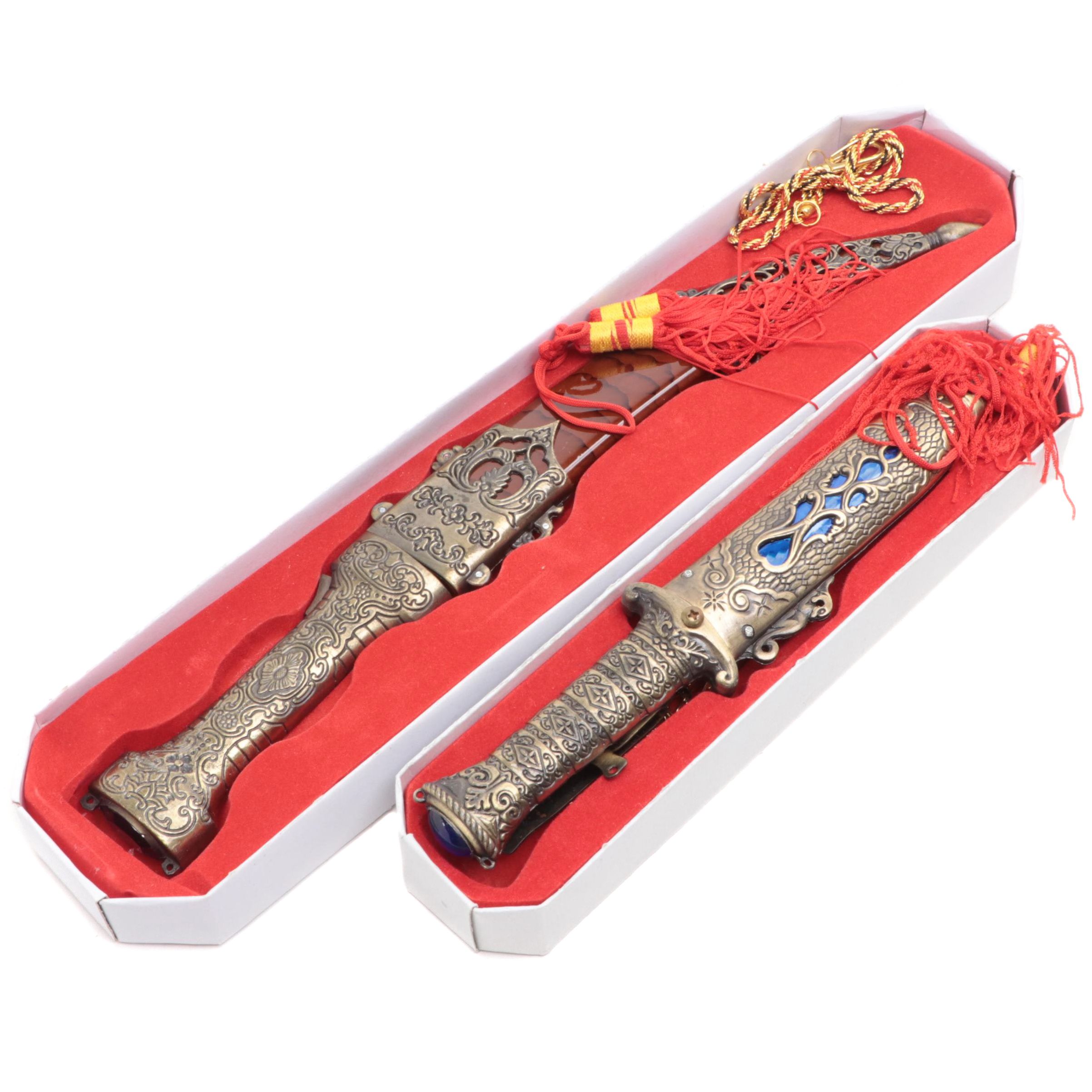 Indian Style Embellished Ceremonial Kirpan and Dagger Knives