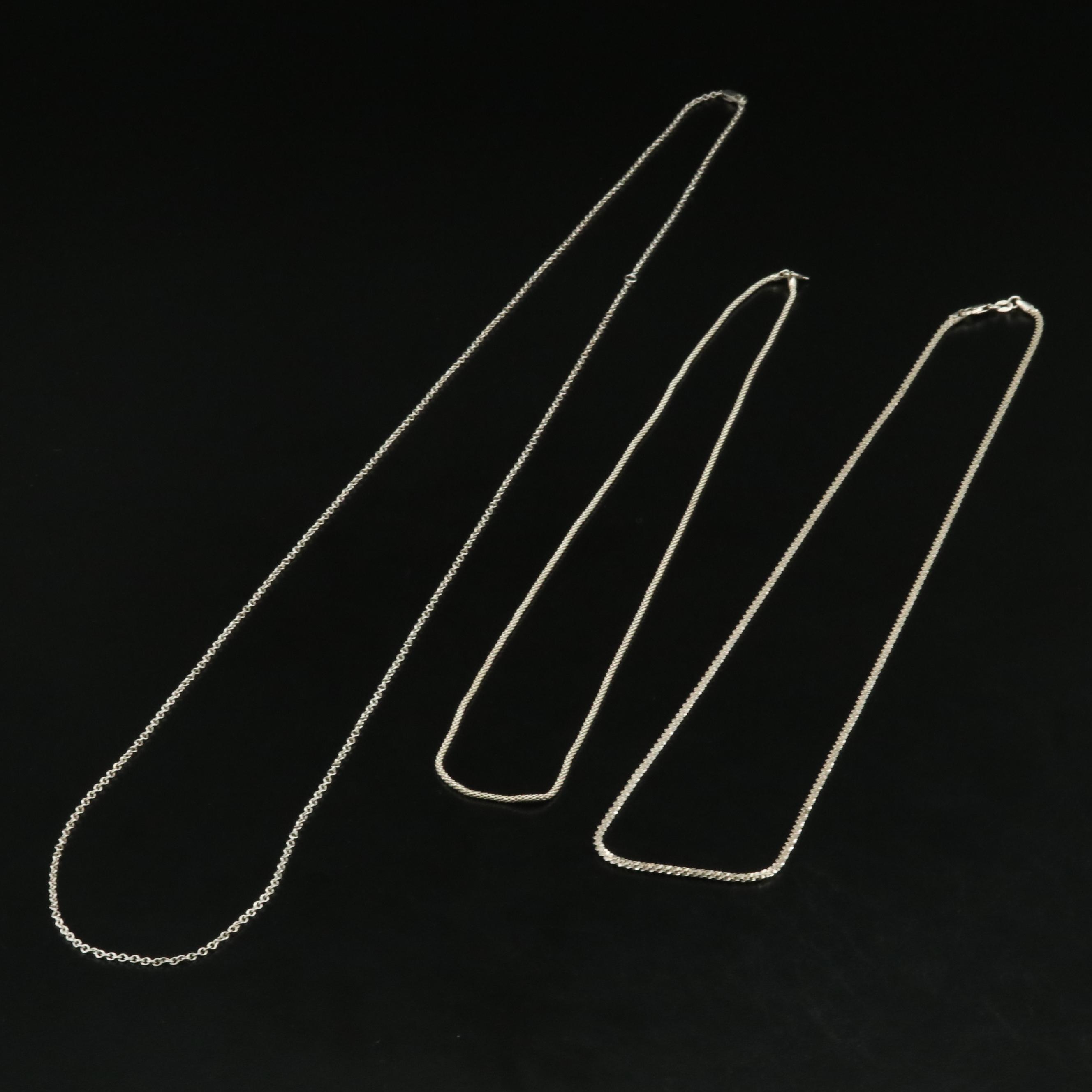 Sterling Sparkle, Popcorn and Cable Chain Necklaces