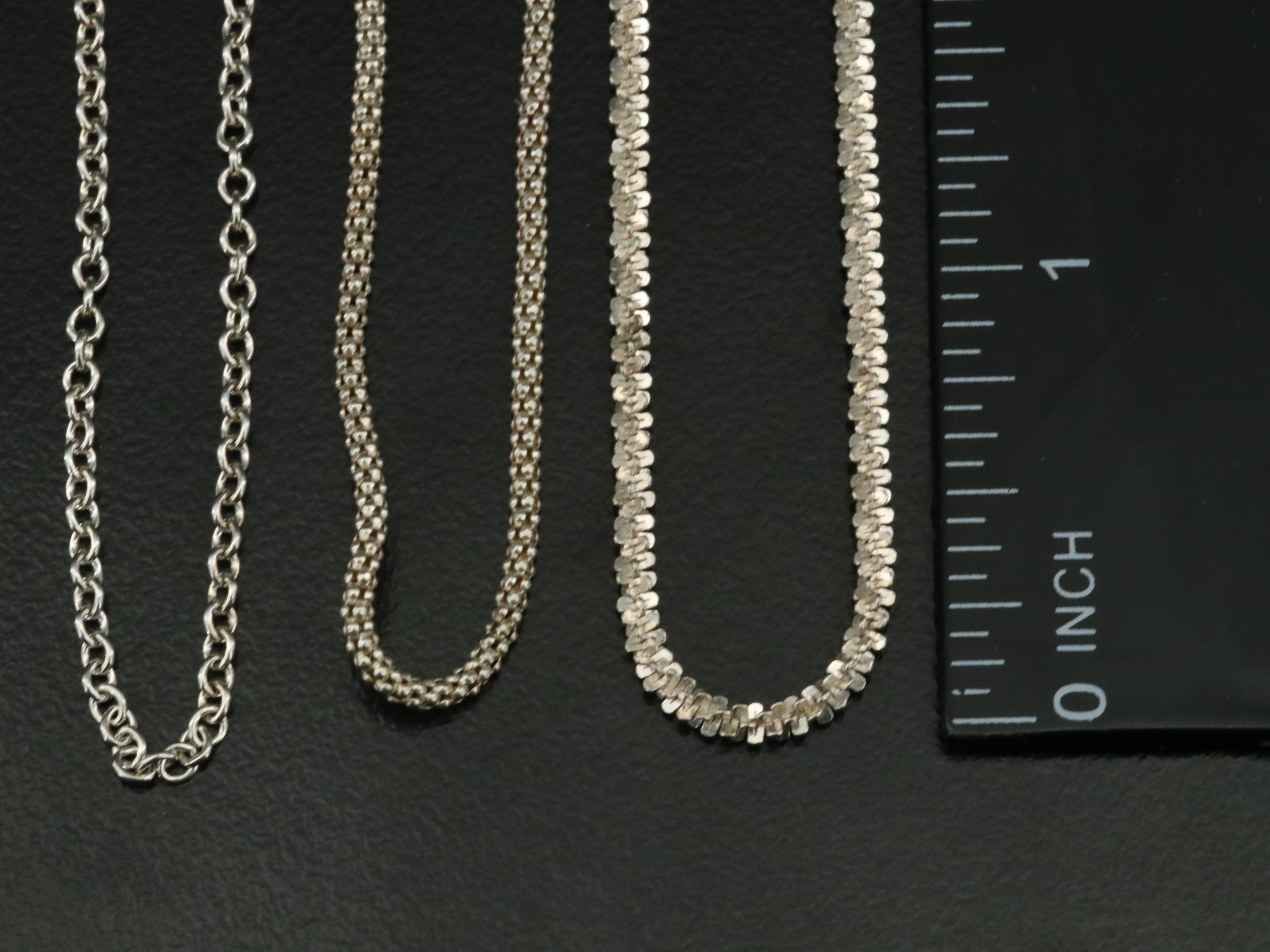 Sterling Sparkle, Popcorn and Cable Chain Necklaces