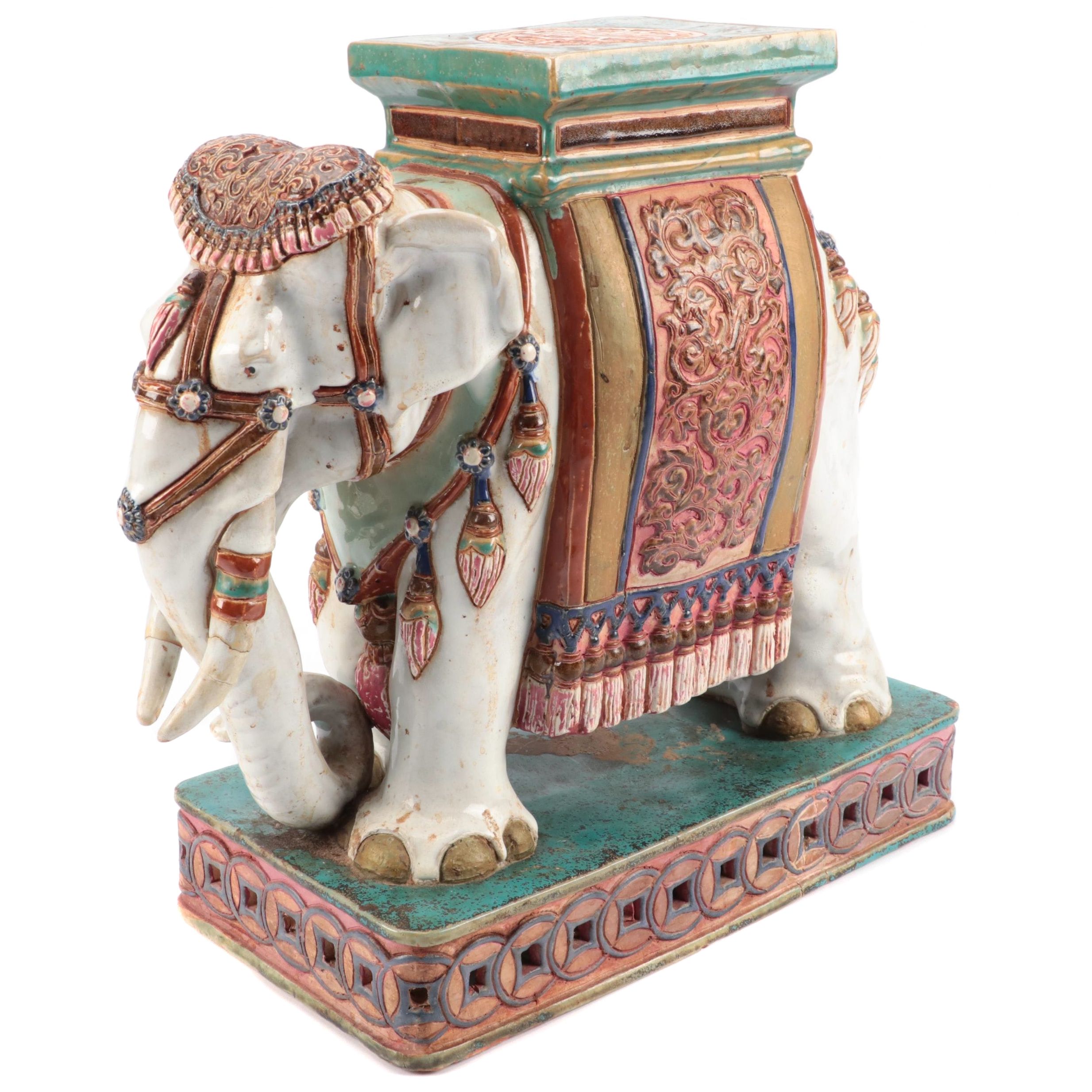Chinese Style Ceramic Elephant Garden Seat
