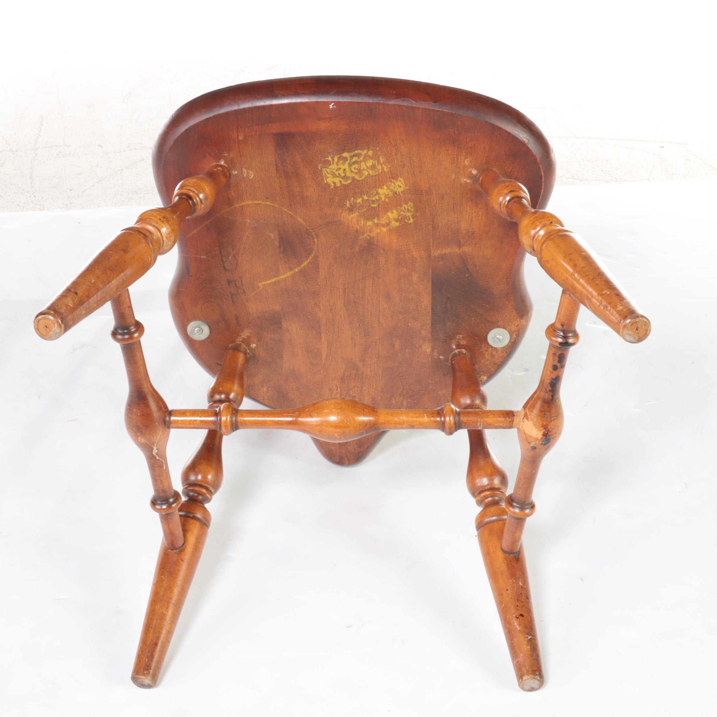 Windsor Style Fan Back Side Chairs, Mid to Late 20th Century