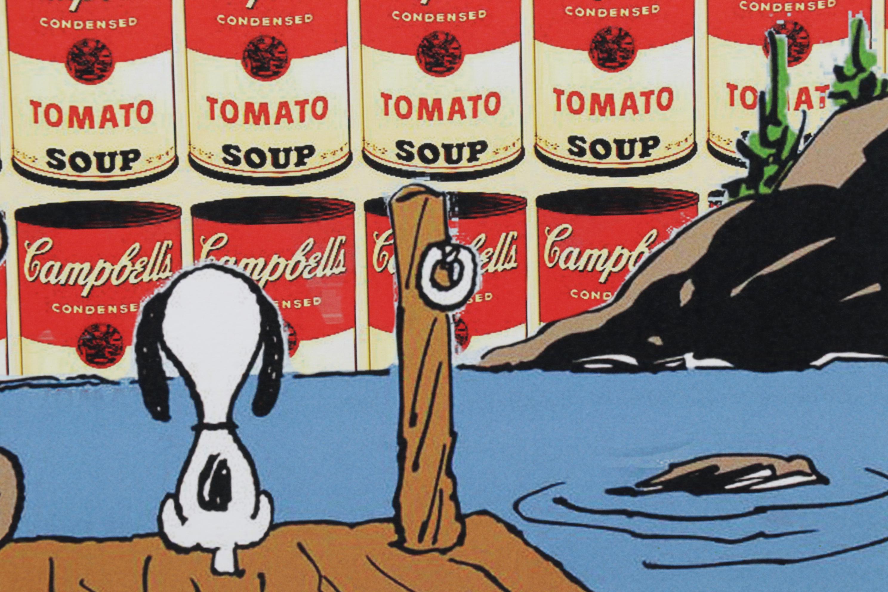 Death NYC Pop Art Graphic Print of Snoopy and Charlie Brown Against Warhol