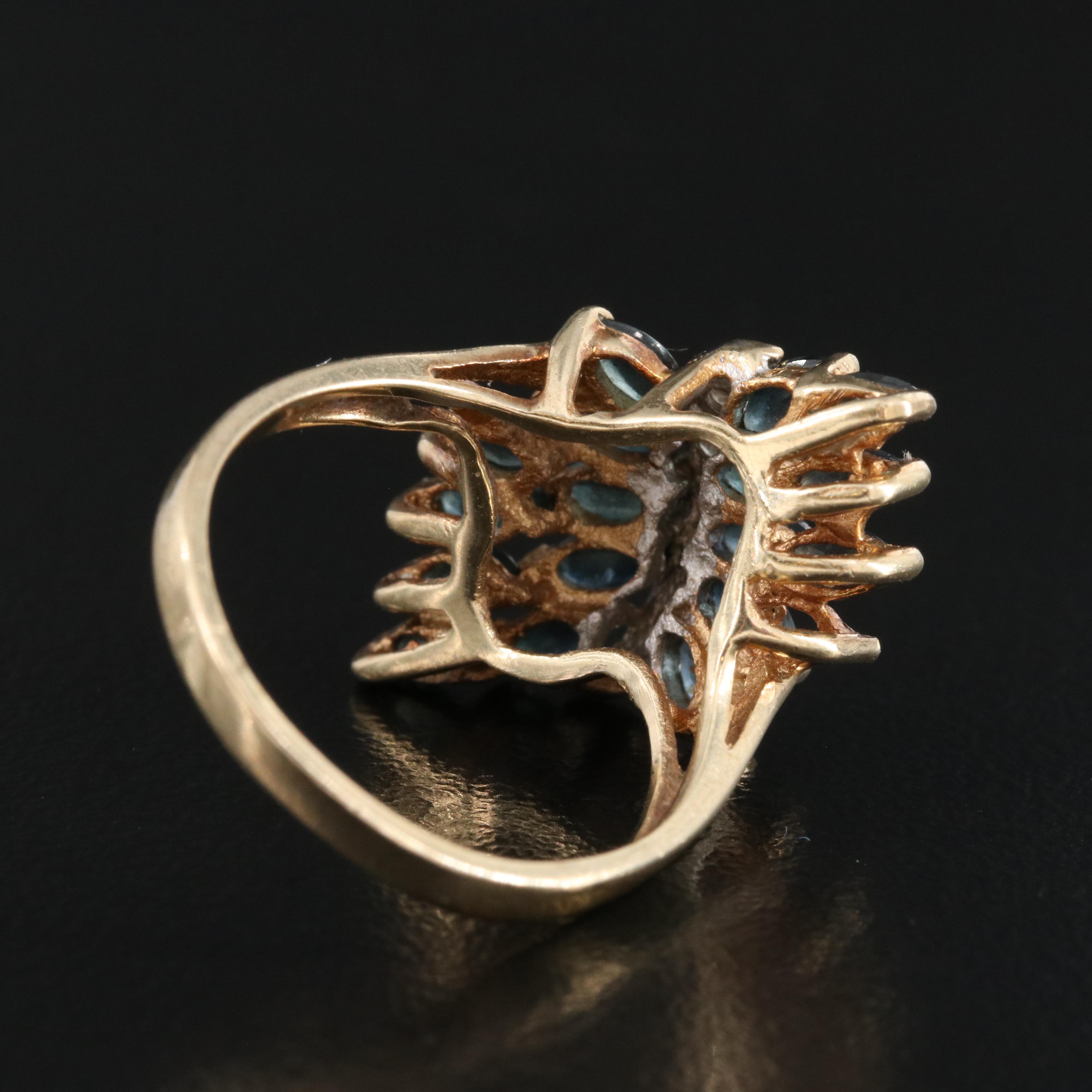 10K Sapphire and Diamond Ring