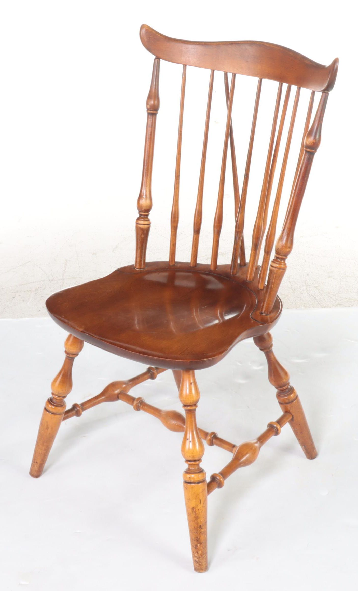 Windsor Style Fan Back Side Chairs, Mid to Late 20th Century
